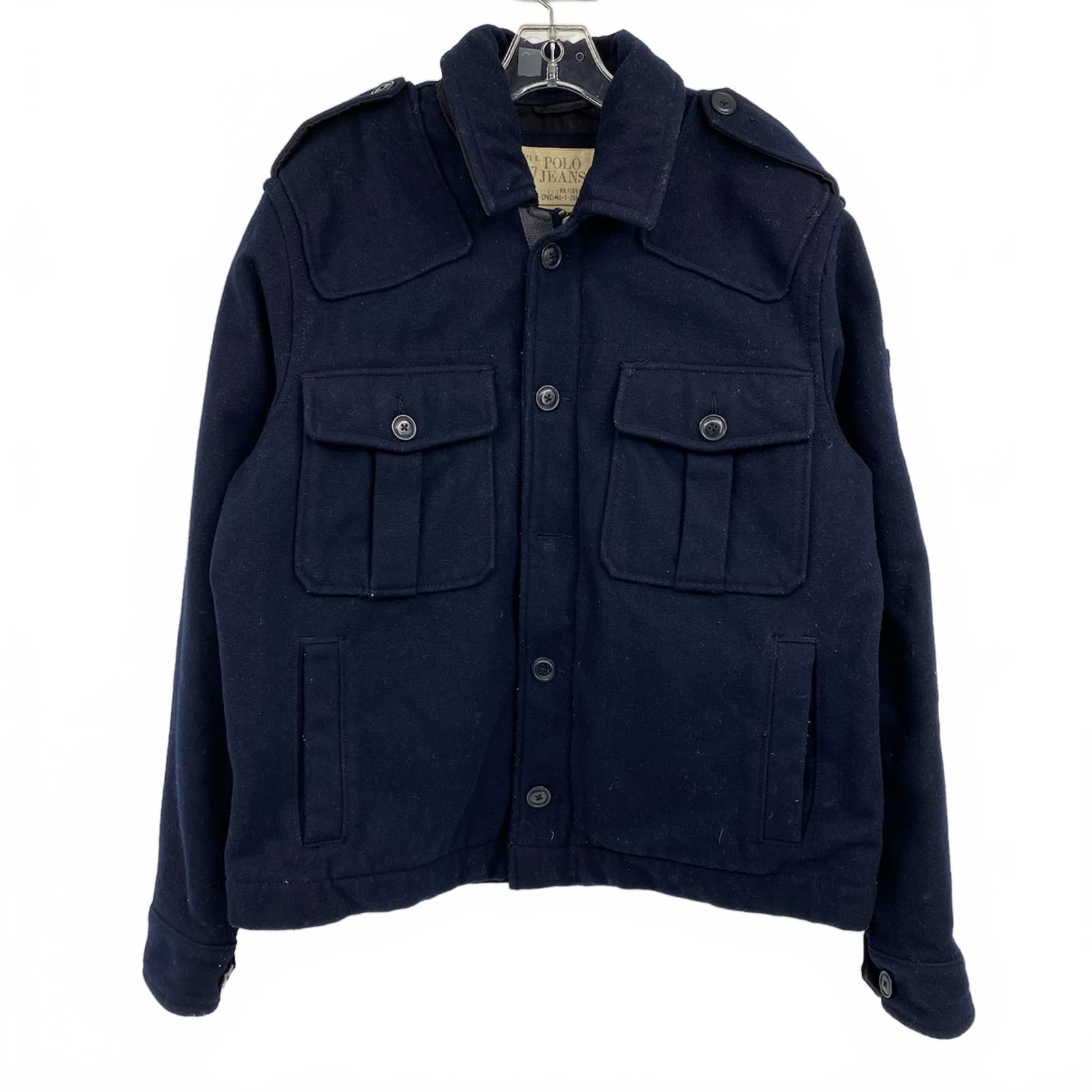 Polo by Ralph Lauren Navy Blue Wool Blend Coat