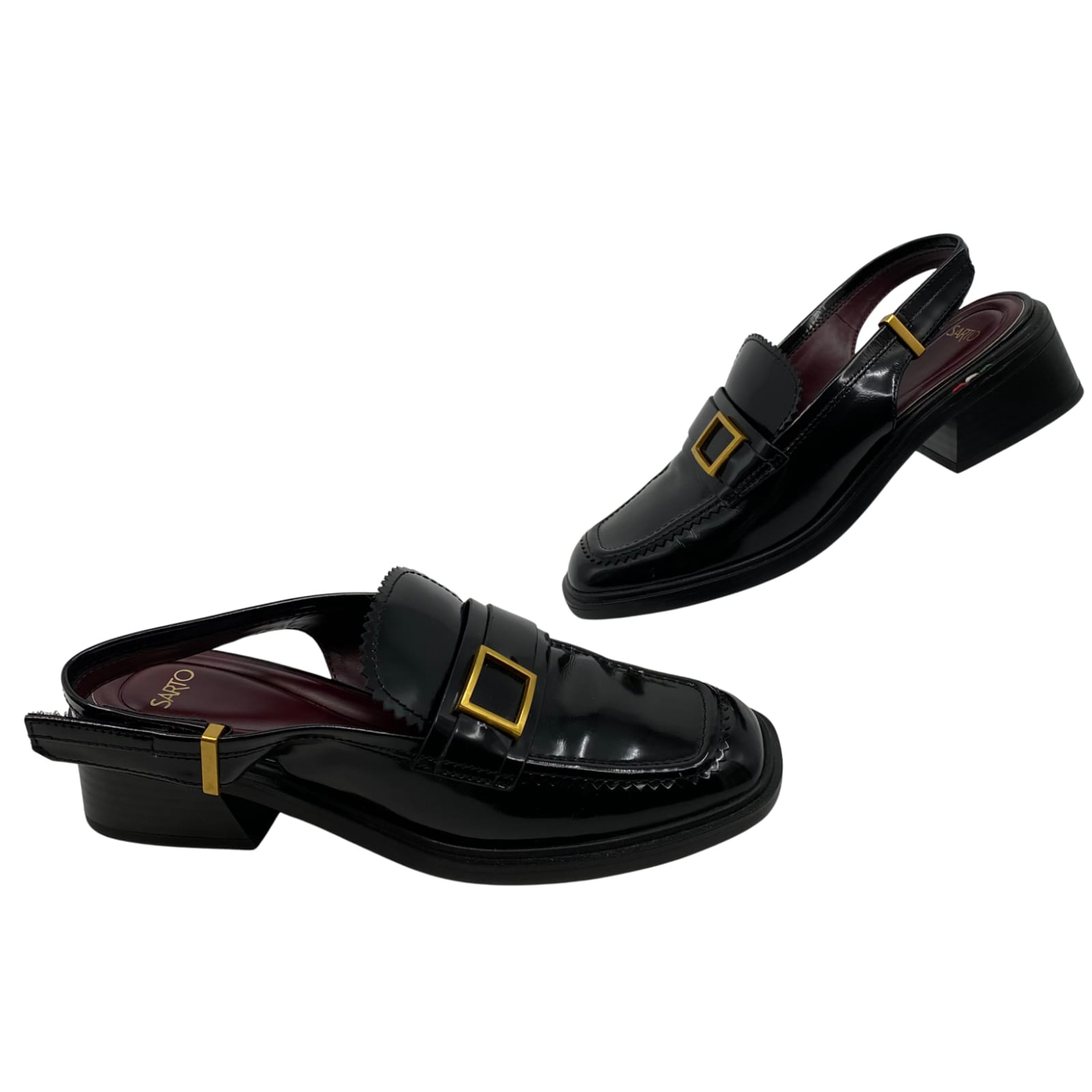 Franco Sarto Black Leather Loafer Flats