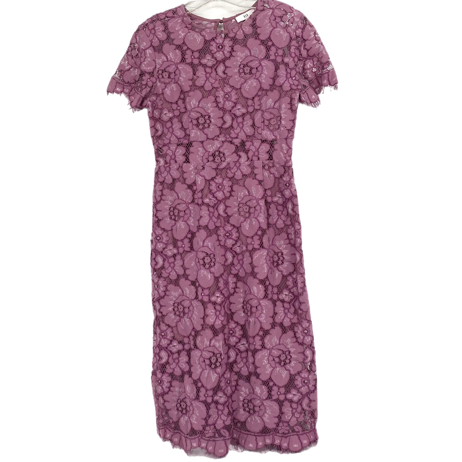NSR Purple Floral Straight Midi Dress