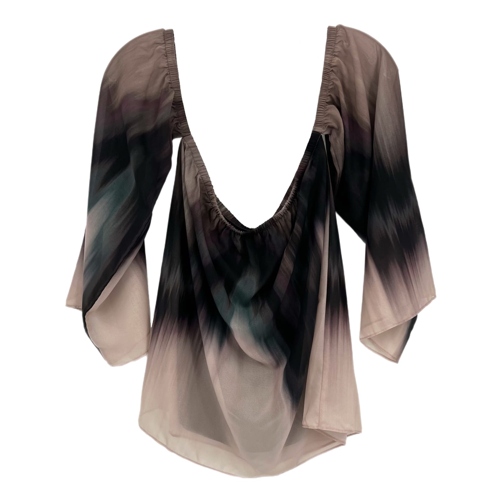 Bailey 44 Black Gray Grande Jete Off the Shoulder Blouse