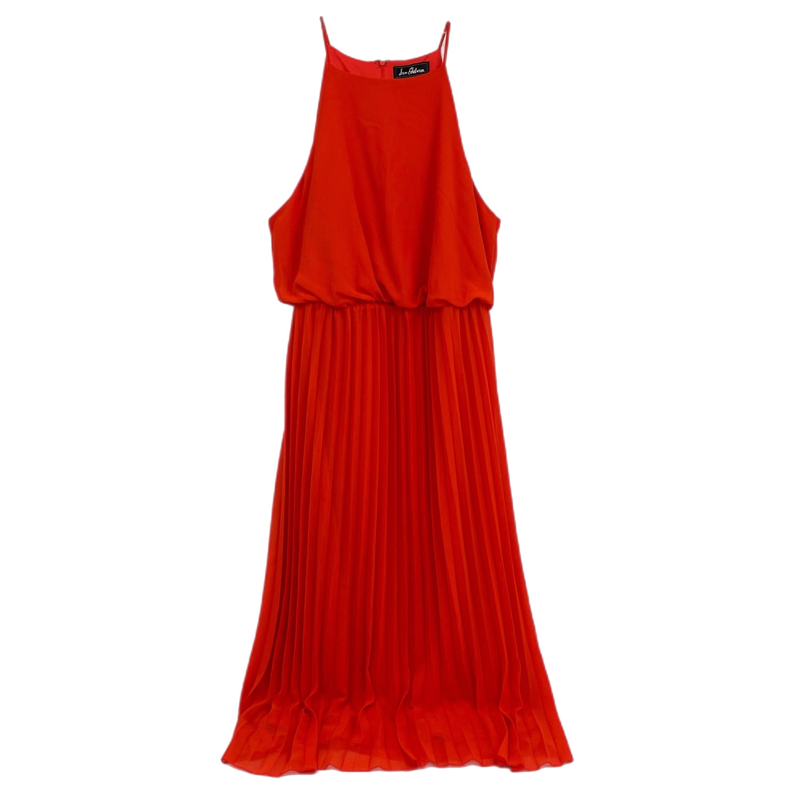 Sam Edelman Orange Pleated Midi Dress