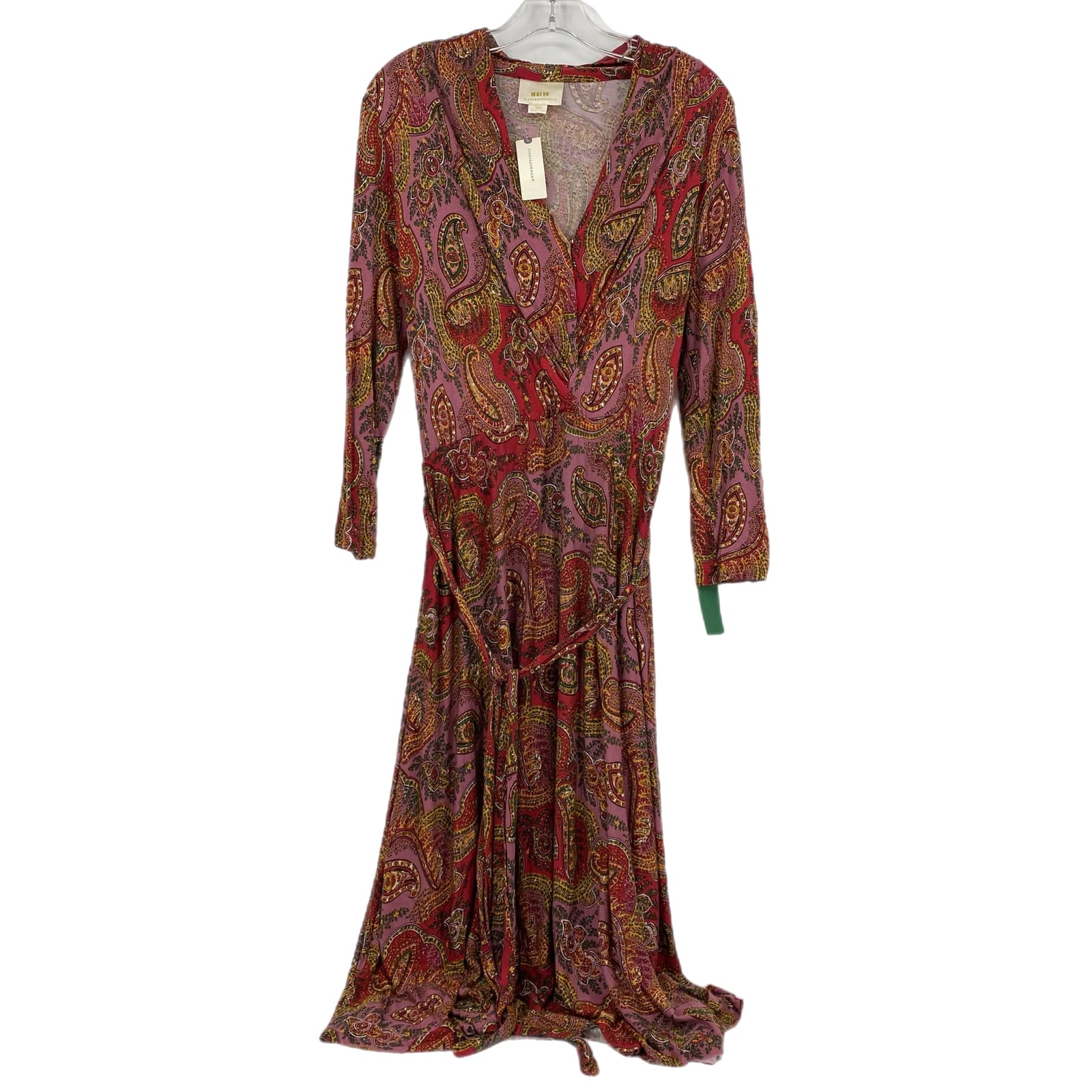 Maeve Pink Wrap Dress Long Sleeve