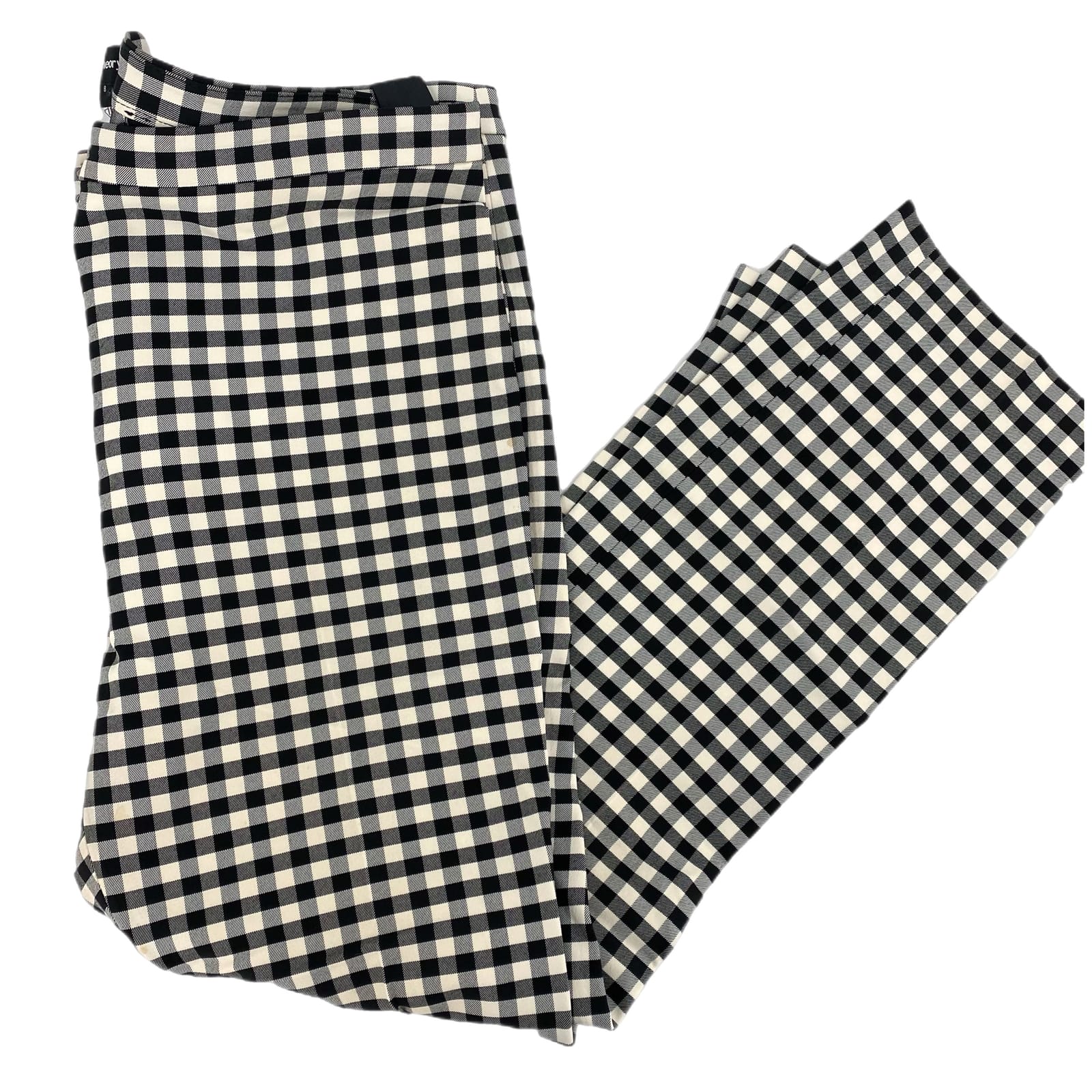 Theory Black/White Plaid High-Rise Skinny Pants