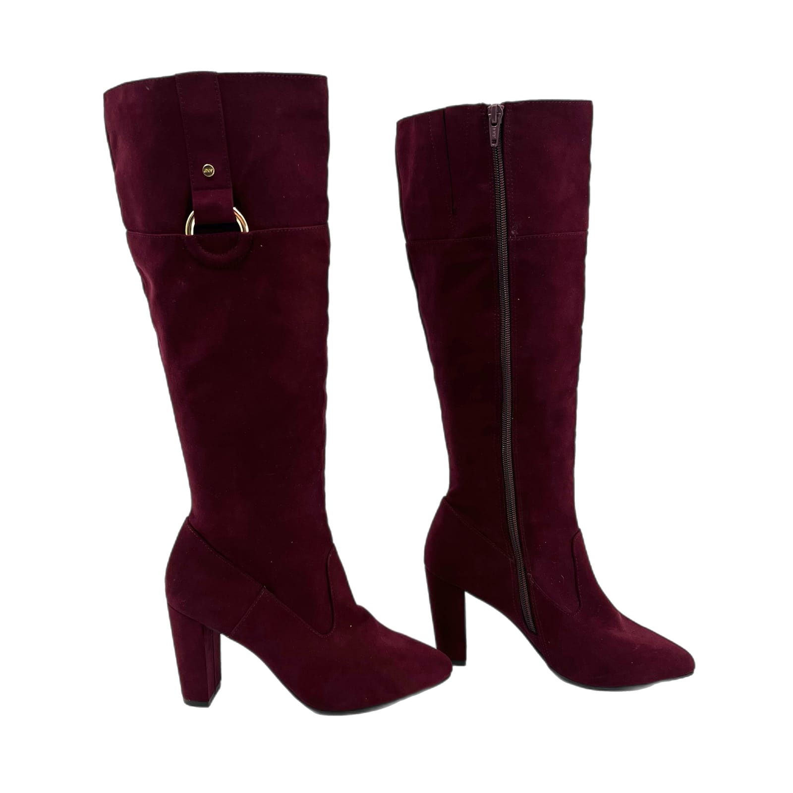 Jones New York Burgundy Knee High Heeled Boots