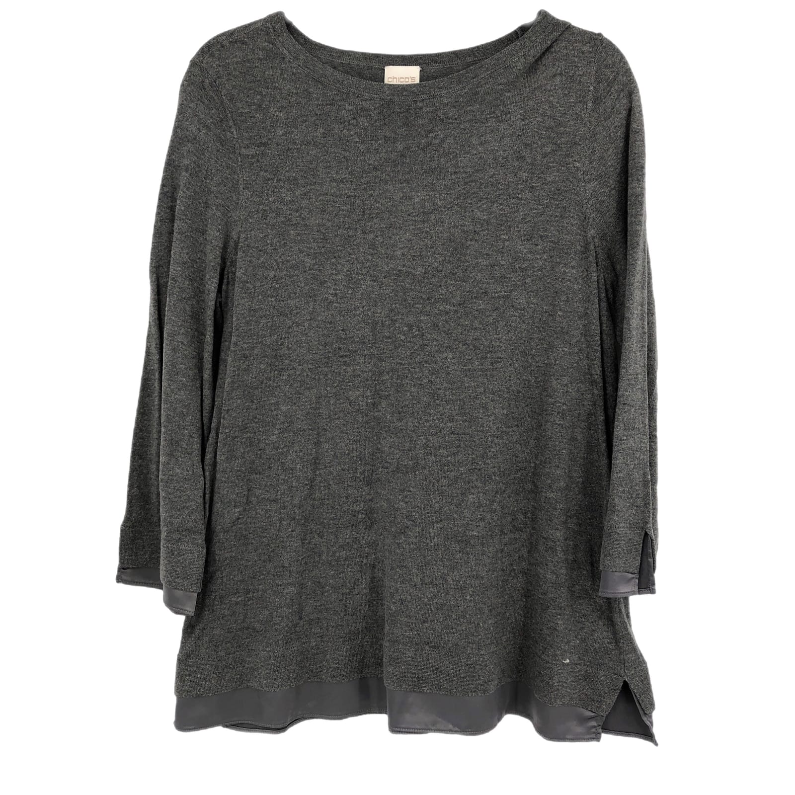 Chico's Gray Basic Round Neck Sweater