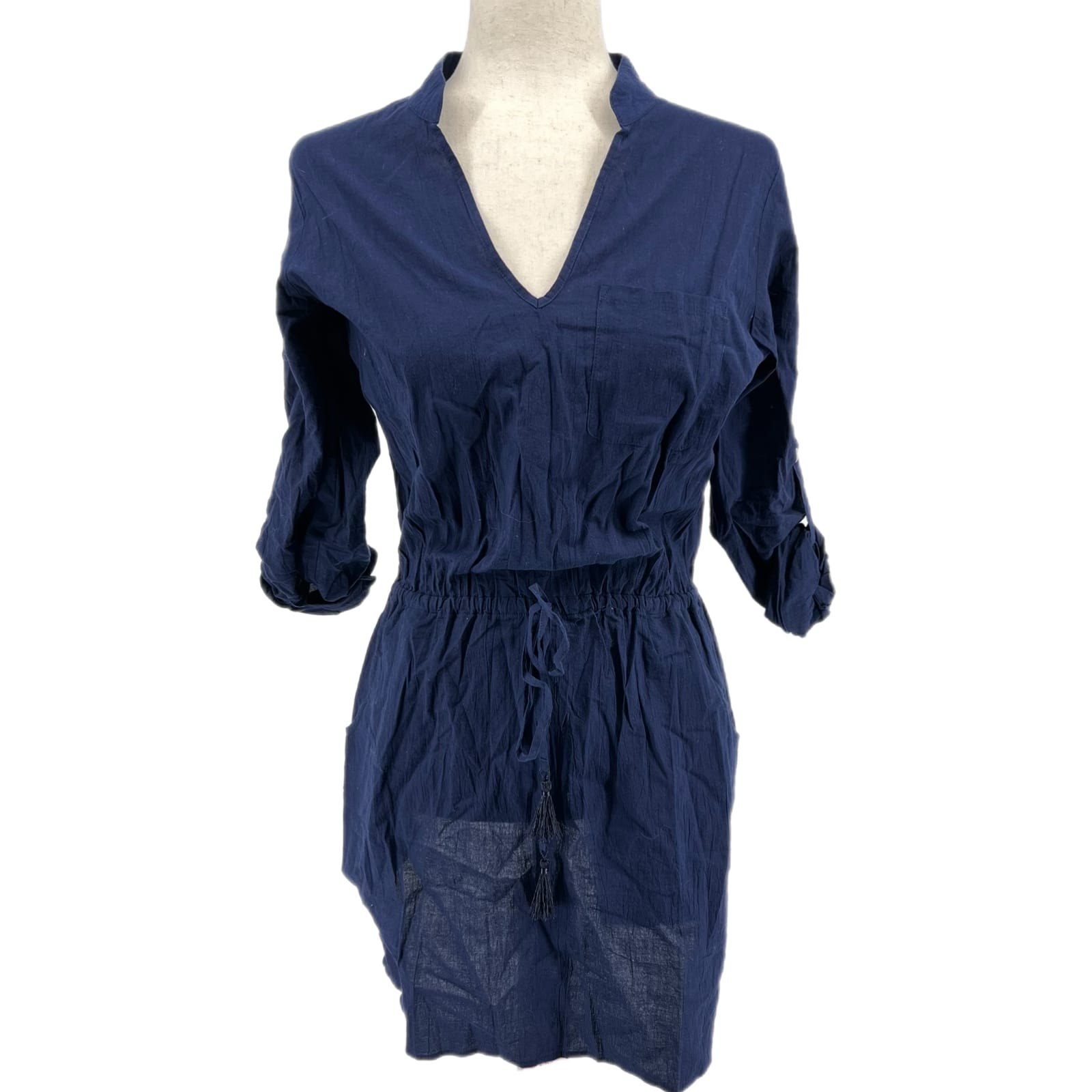 Tommy Bahama Blue V-Neck Mini Dress