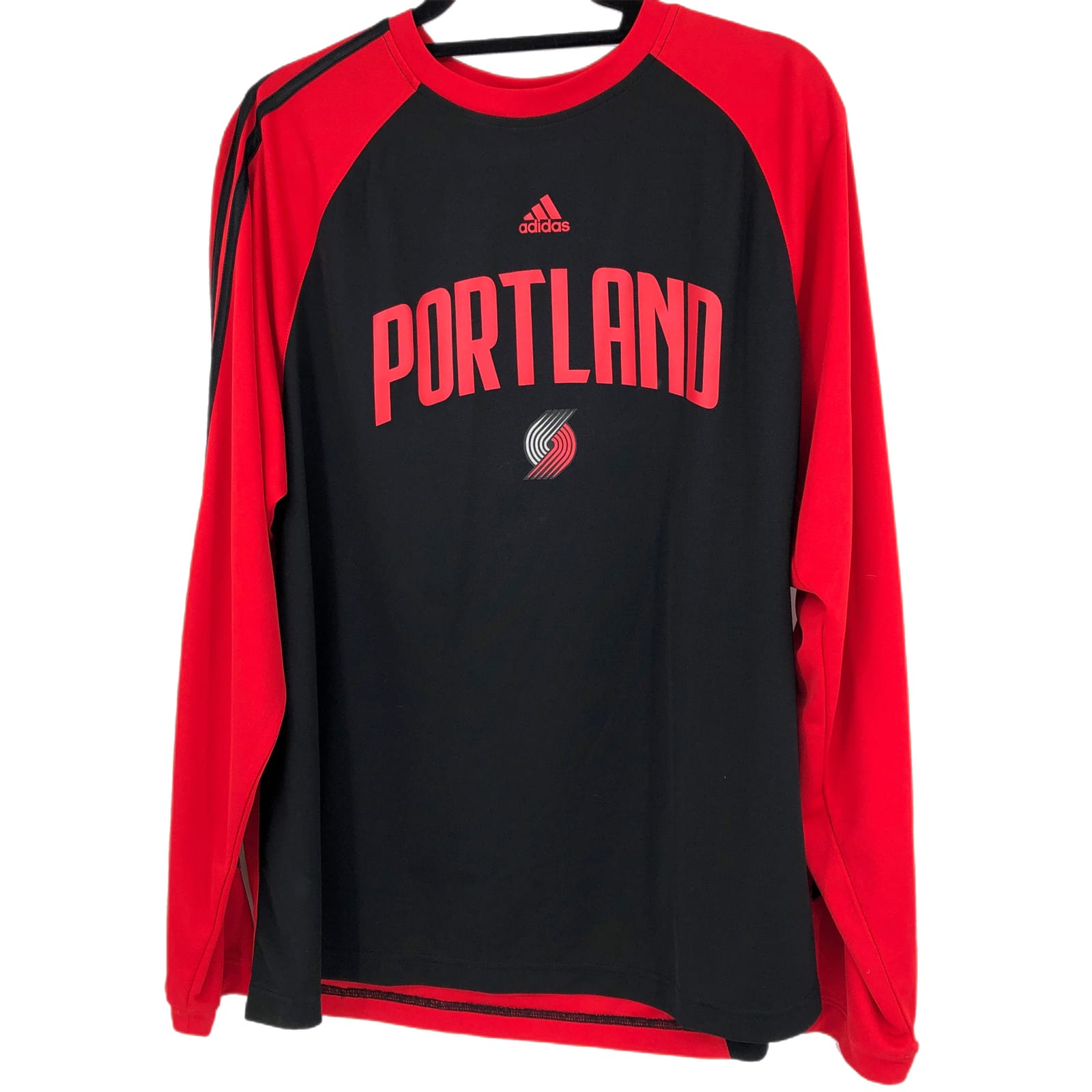 adidas Black and Red Long Sleeve T-Shirt