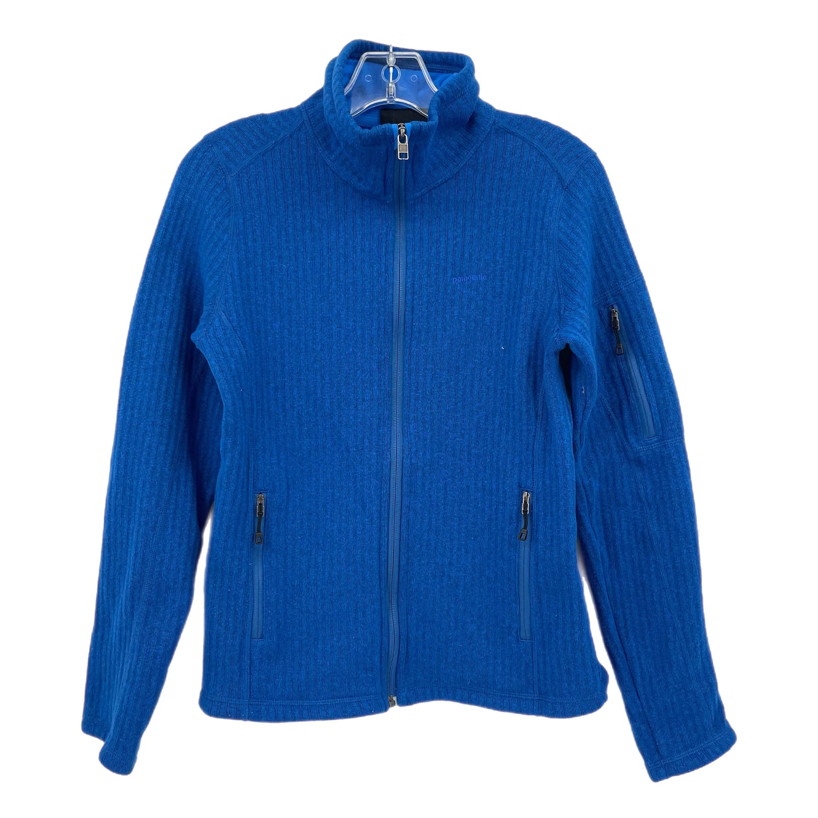 Patagonia Blue Full Zip Fitted Sweater
