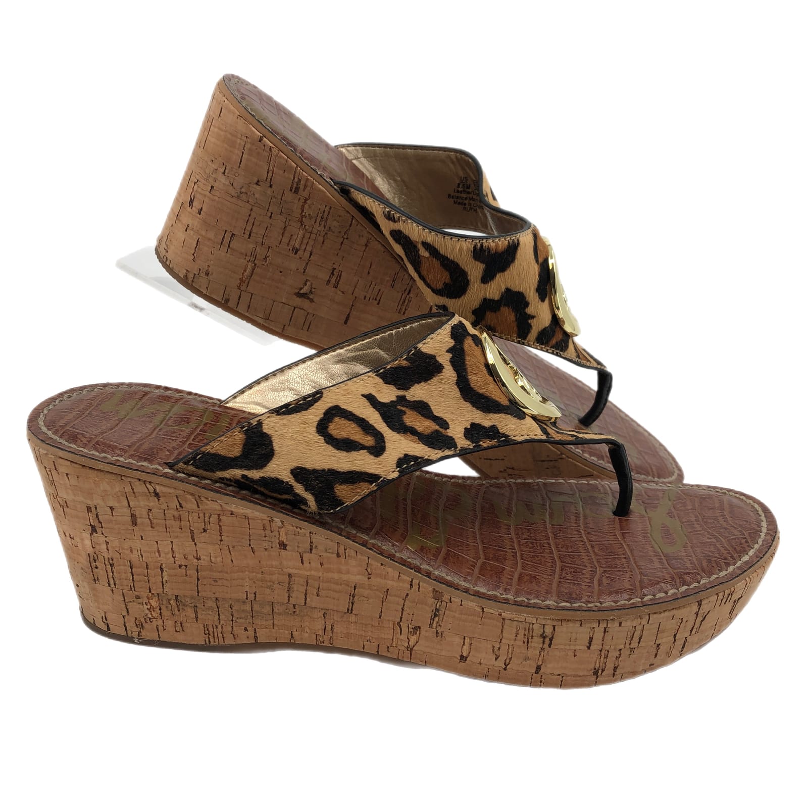 Sam Edelman Black/Tan Animal Print Leather Platforms