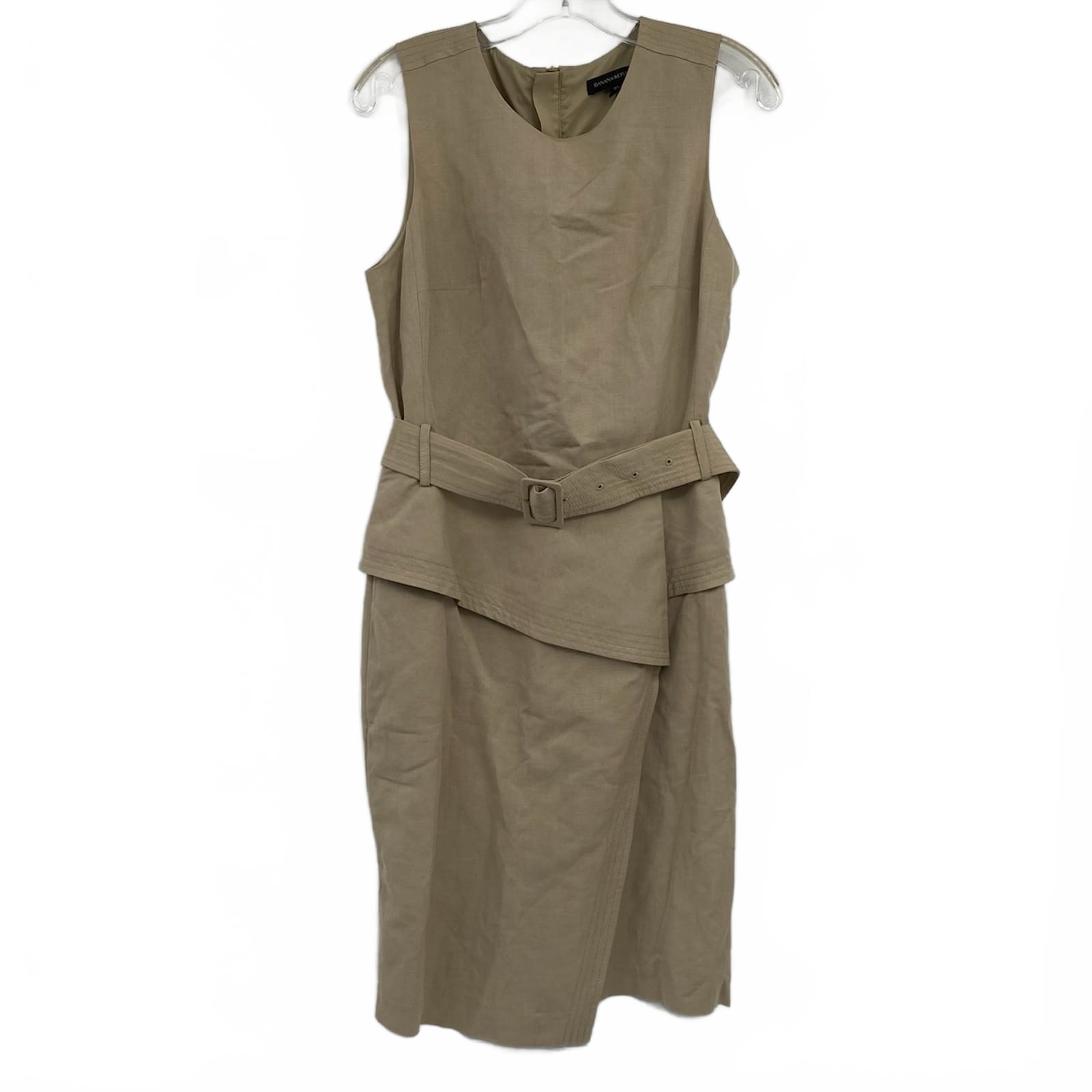 Banana Republic Beige Belted Sleeveless Midi Dress