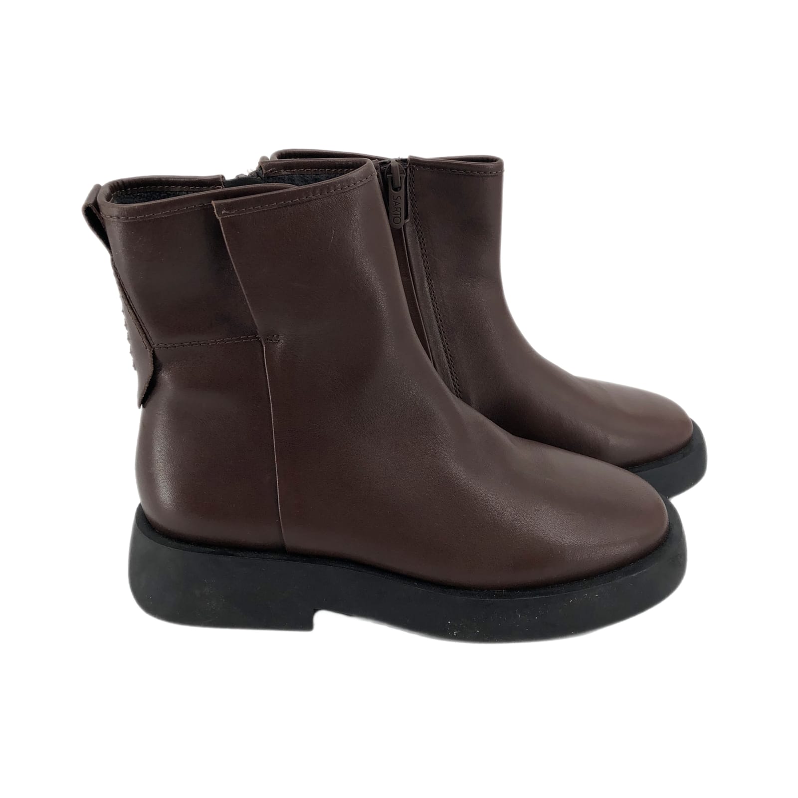 Franco Sarto Brown Leather Ankle Boots