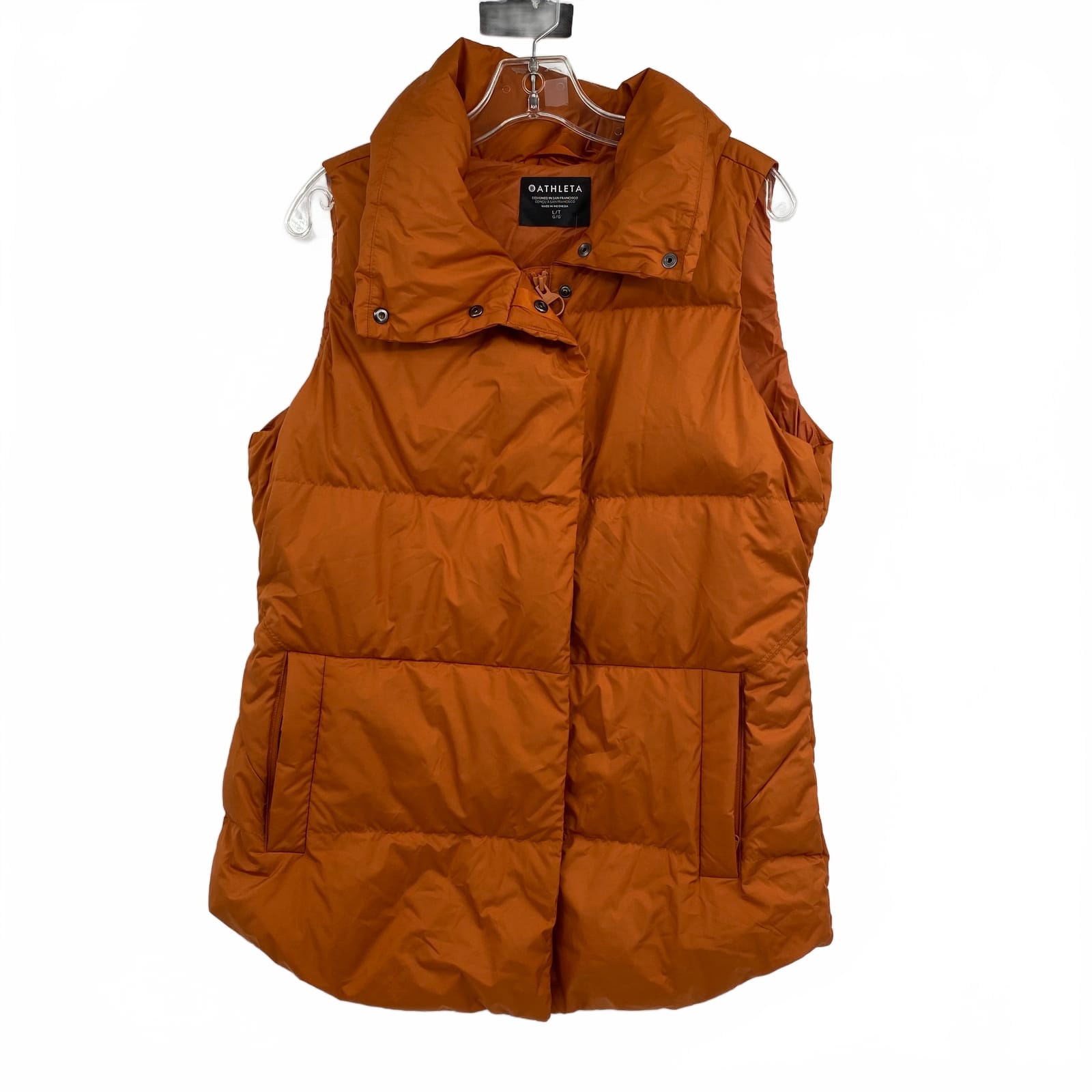 Athleta Orange Synthetic Puffer Vest
