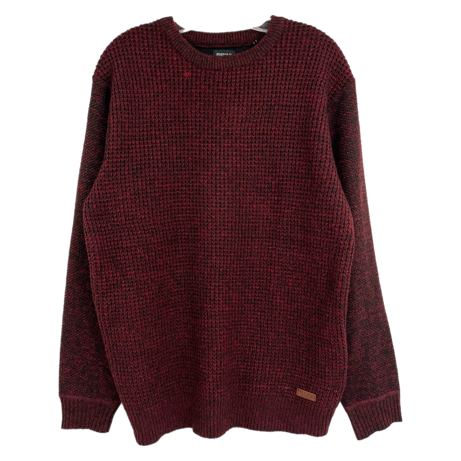 Buffalo David Bitton Red Black Knit Crewneck Sweater