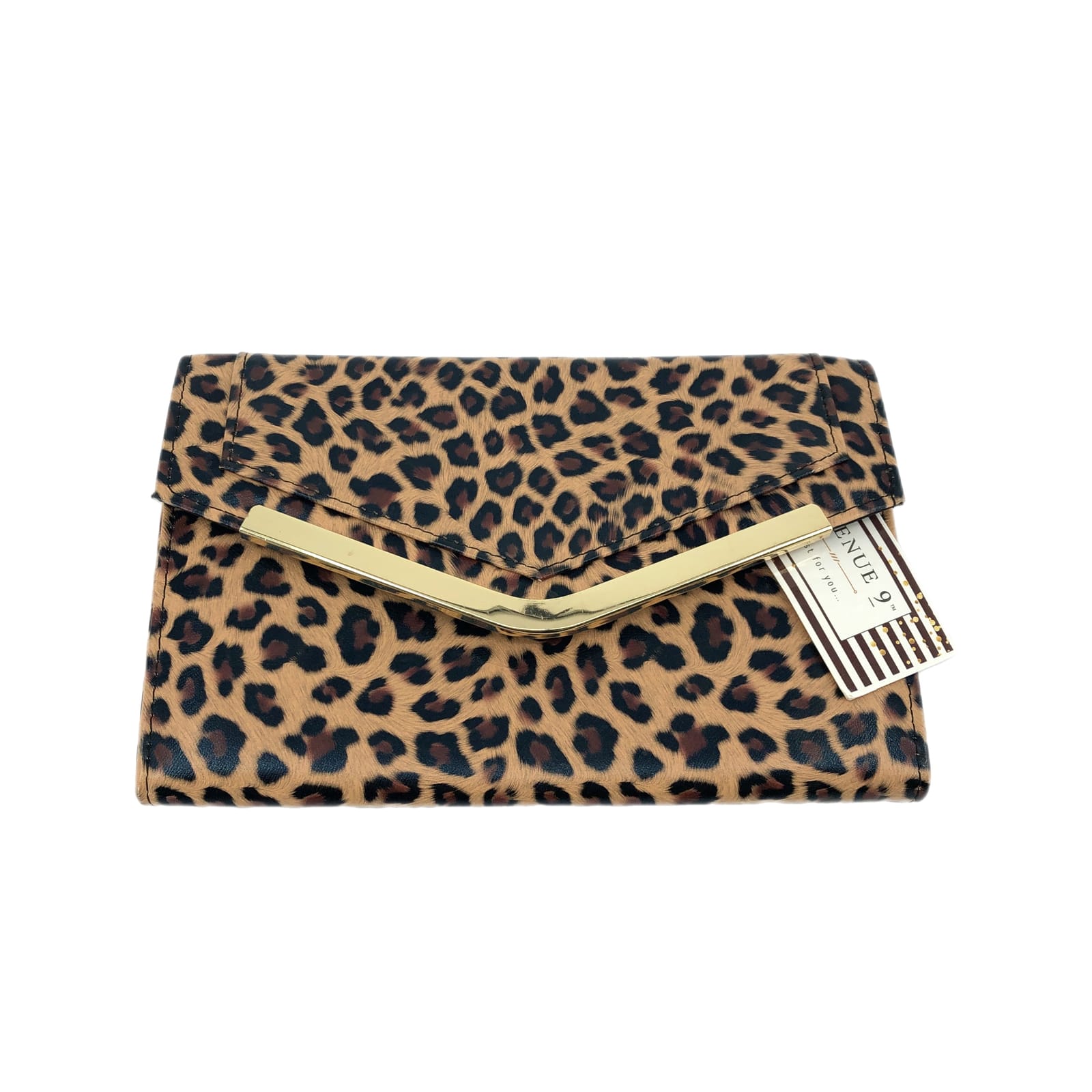 Avenue 9 Black & Brown Leopard Print Clutch