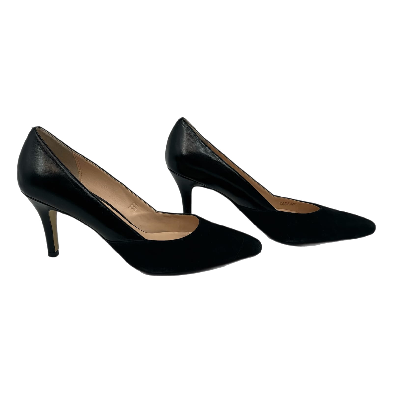 Cole Haan Black Suede Stiletto Pointed Toe Heels