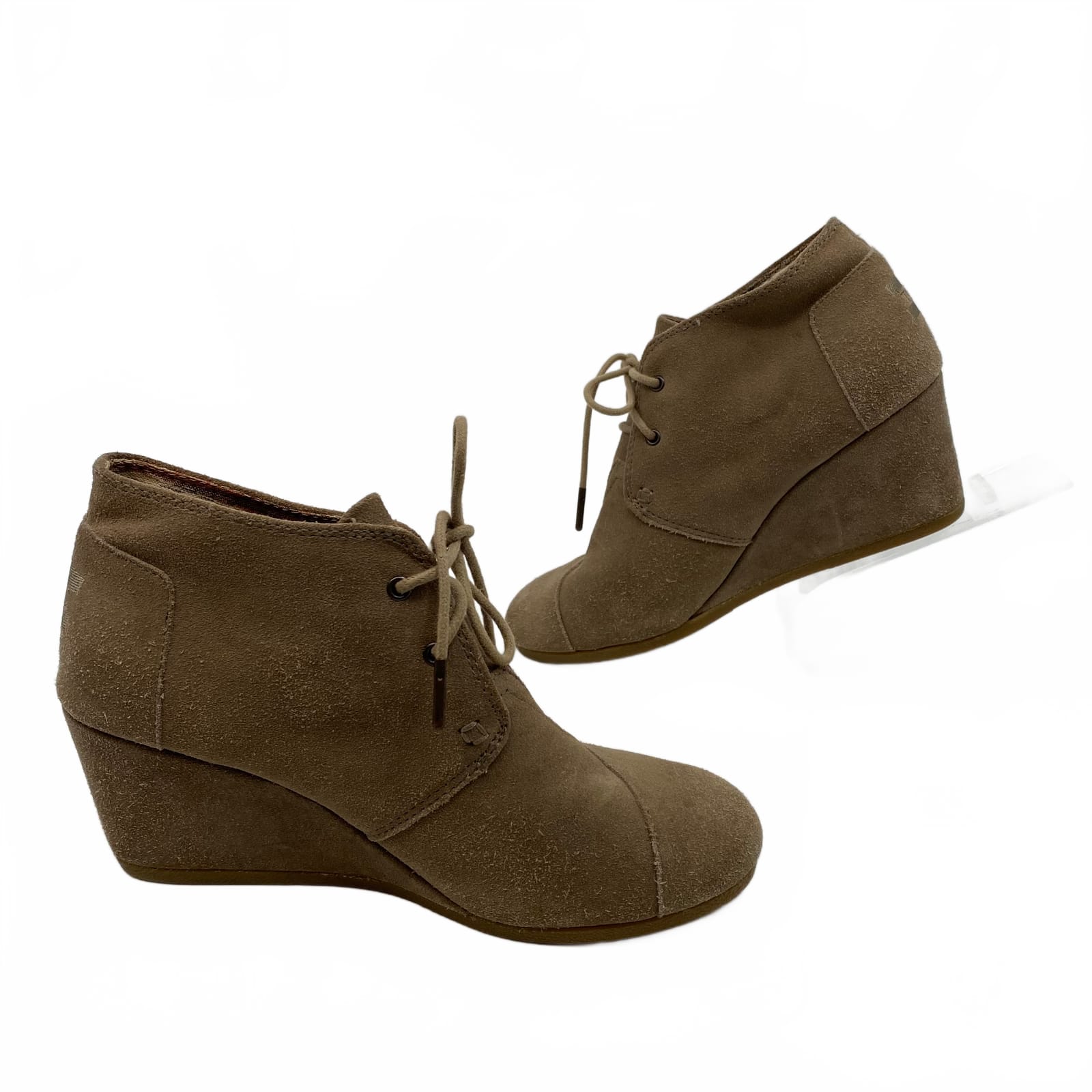Toms Brown Suede Wedges Platform Shoes