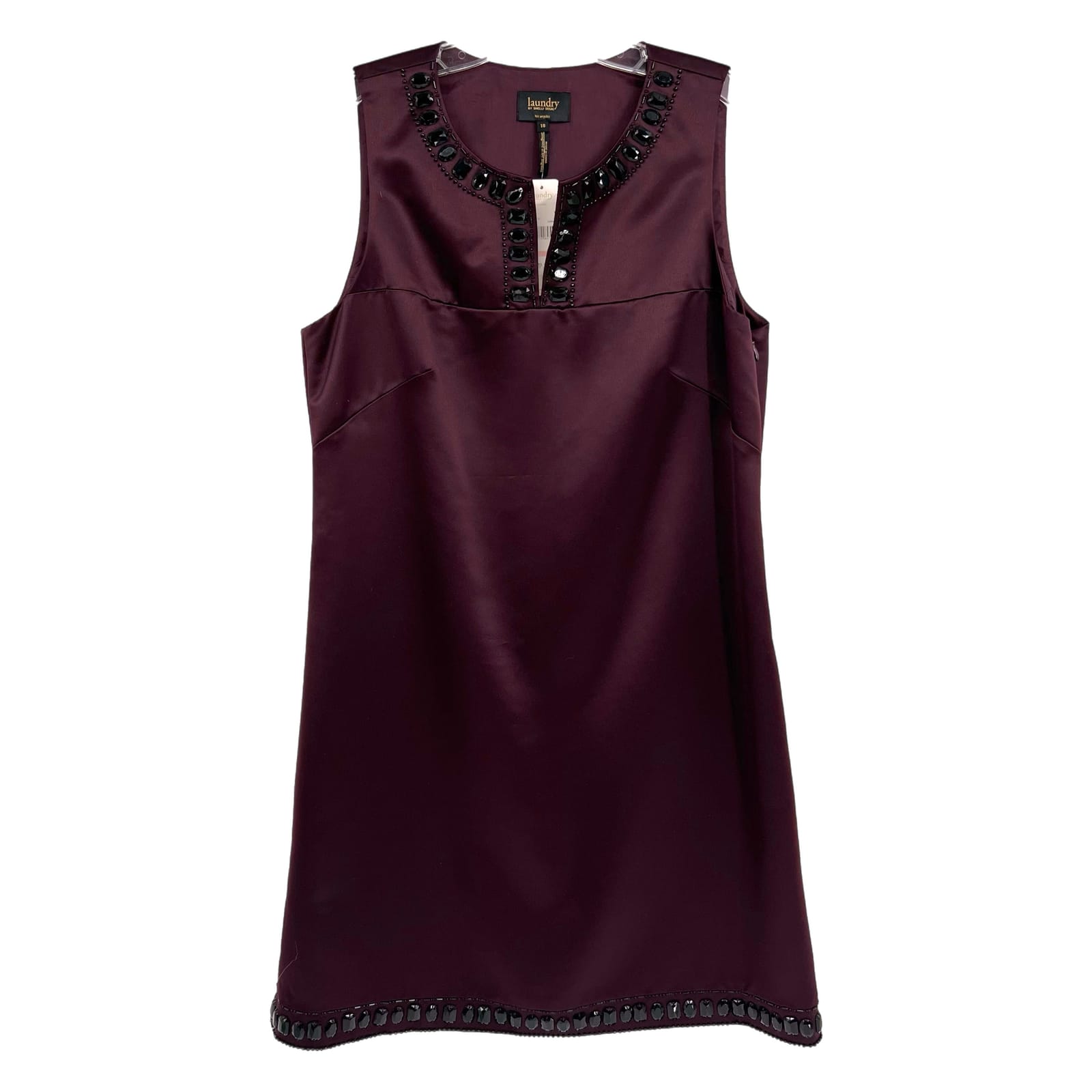 Laundry By Shelli Segal Purple Rhinestone Mini Dress