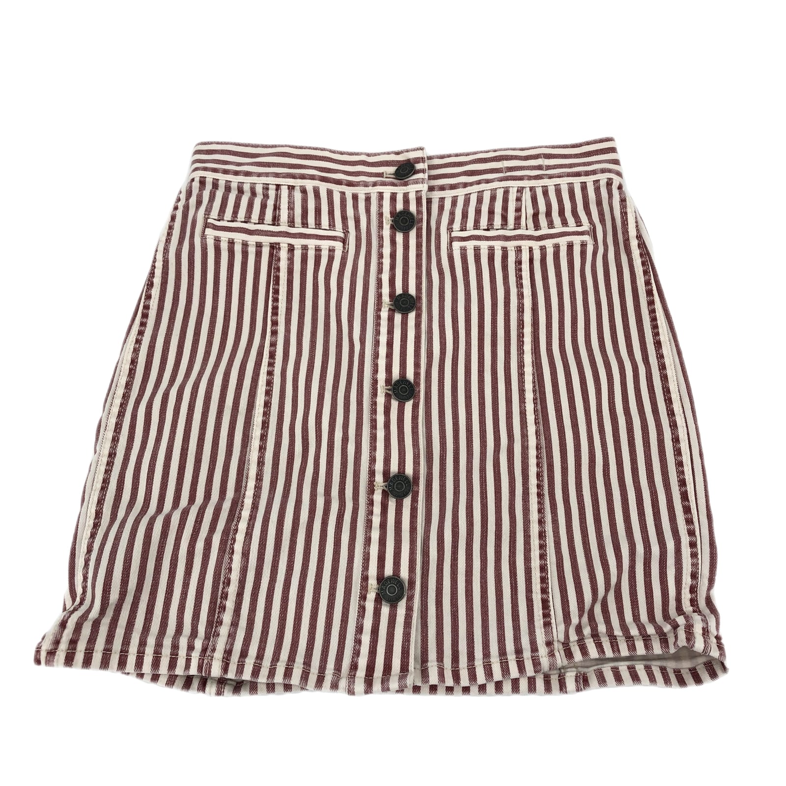 Madewell Red & White Striped Mini Skirt