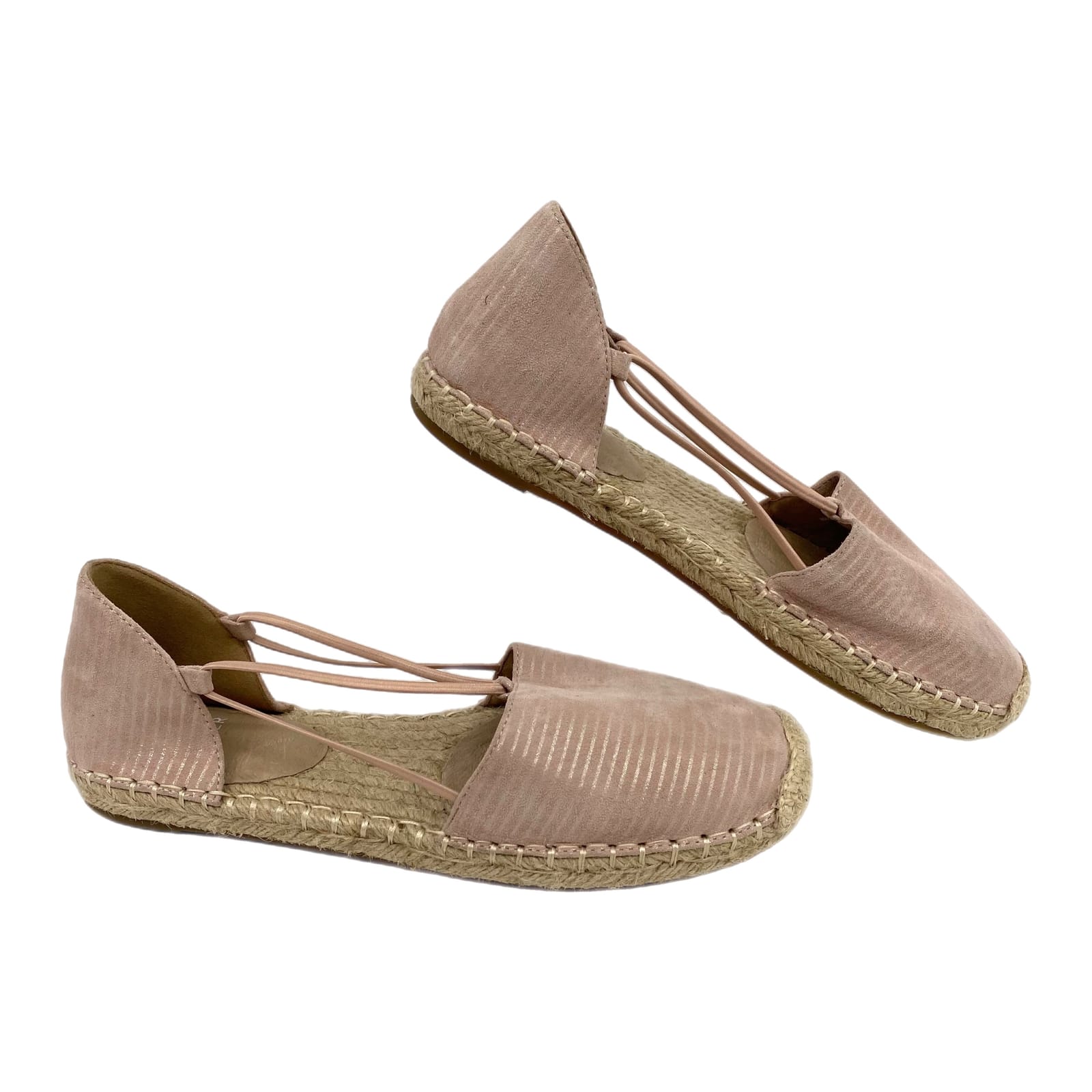 Eileen Fisher Pink Striped Suede Espadrilles