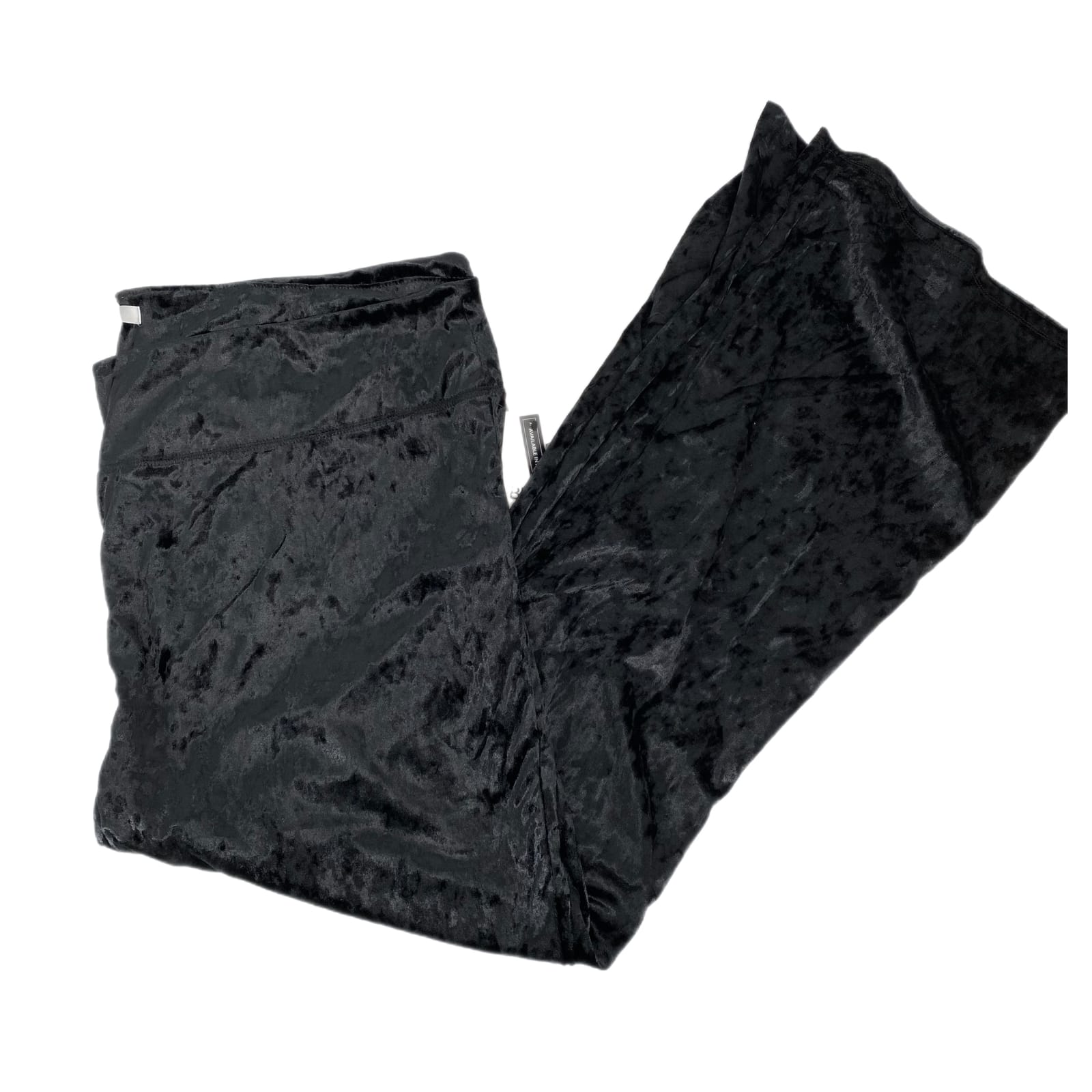 bp Black High-Rise Flared Velvet Leggings