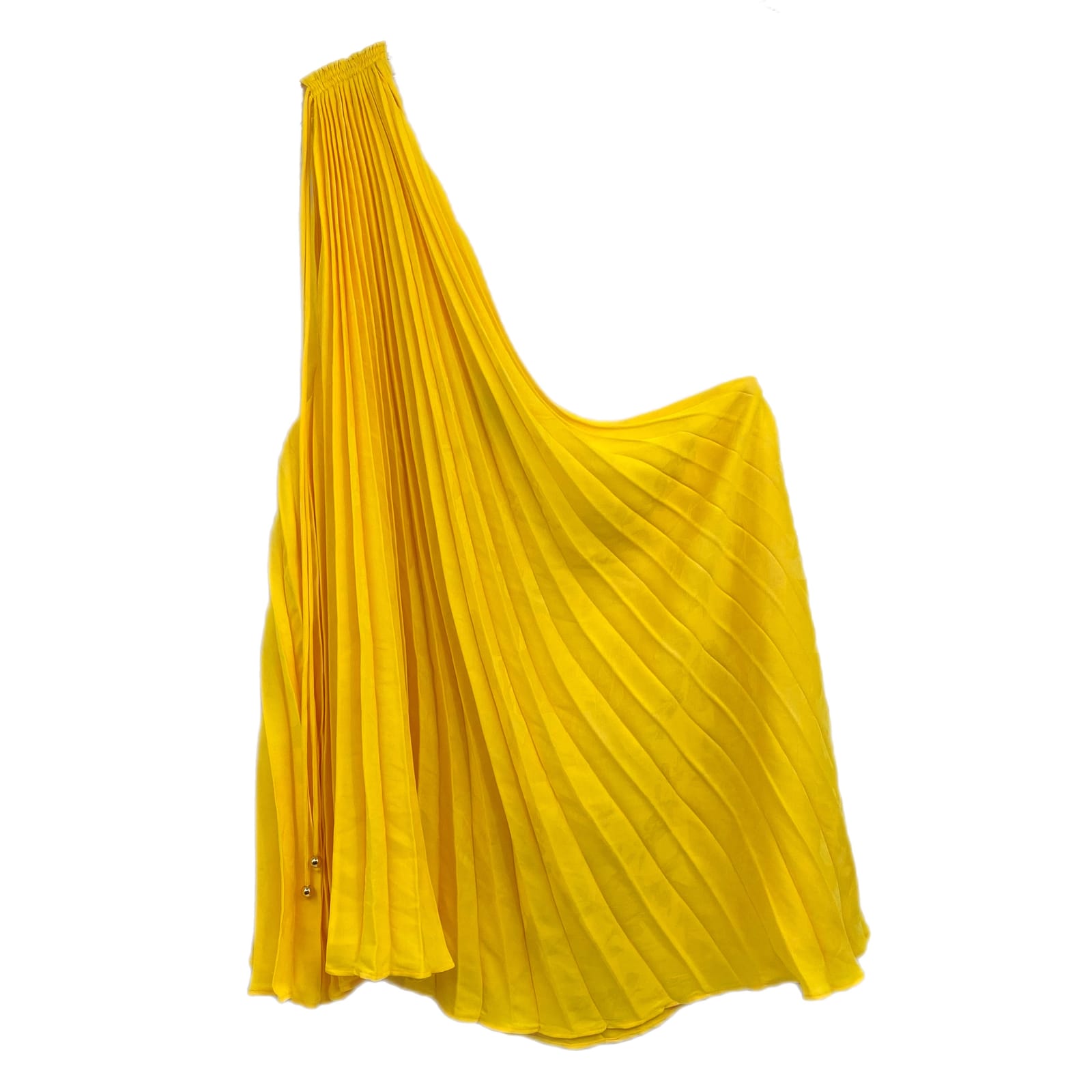 Banana Republic Yellow Pleated One Shoulder Blouse