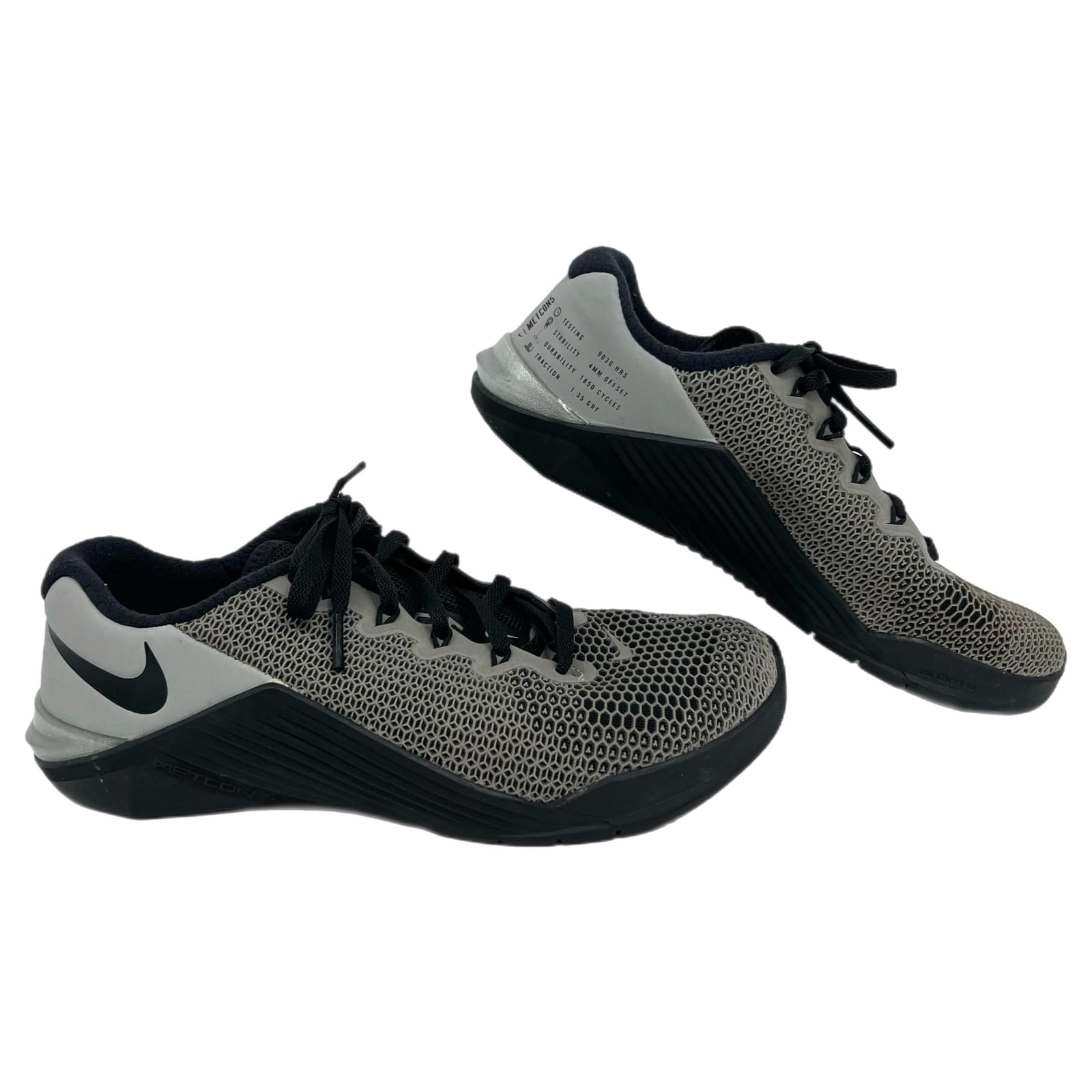 Nike Black Gray Metcon 5 Athletic Sneakers