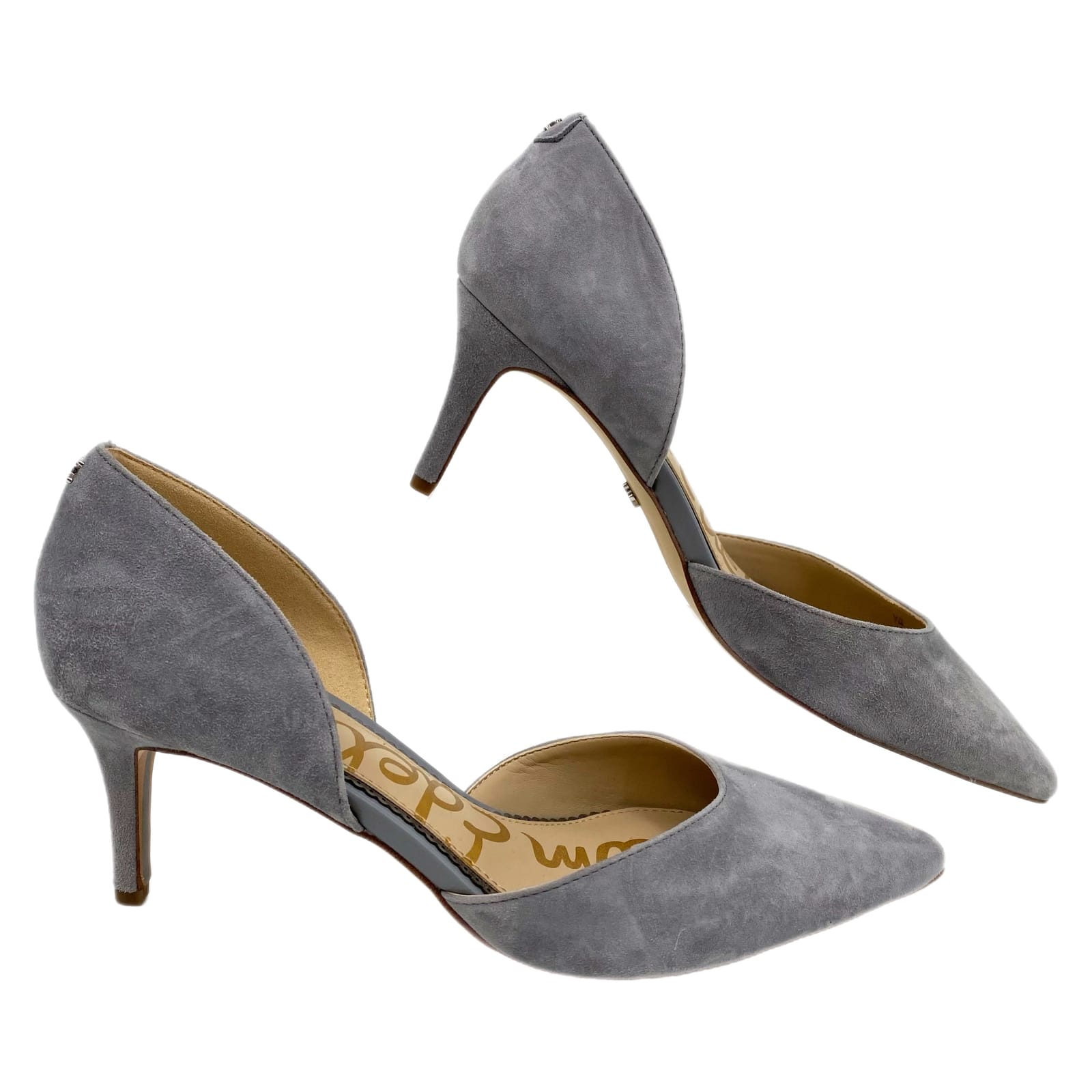 Sam Edelman Gray Blue Suede Stiletto Heels