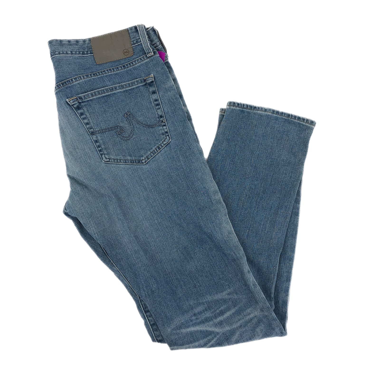 Ag Adriano Goldschmied Blue Mid-Rise Slim Straight Jeans
