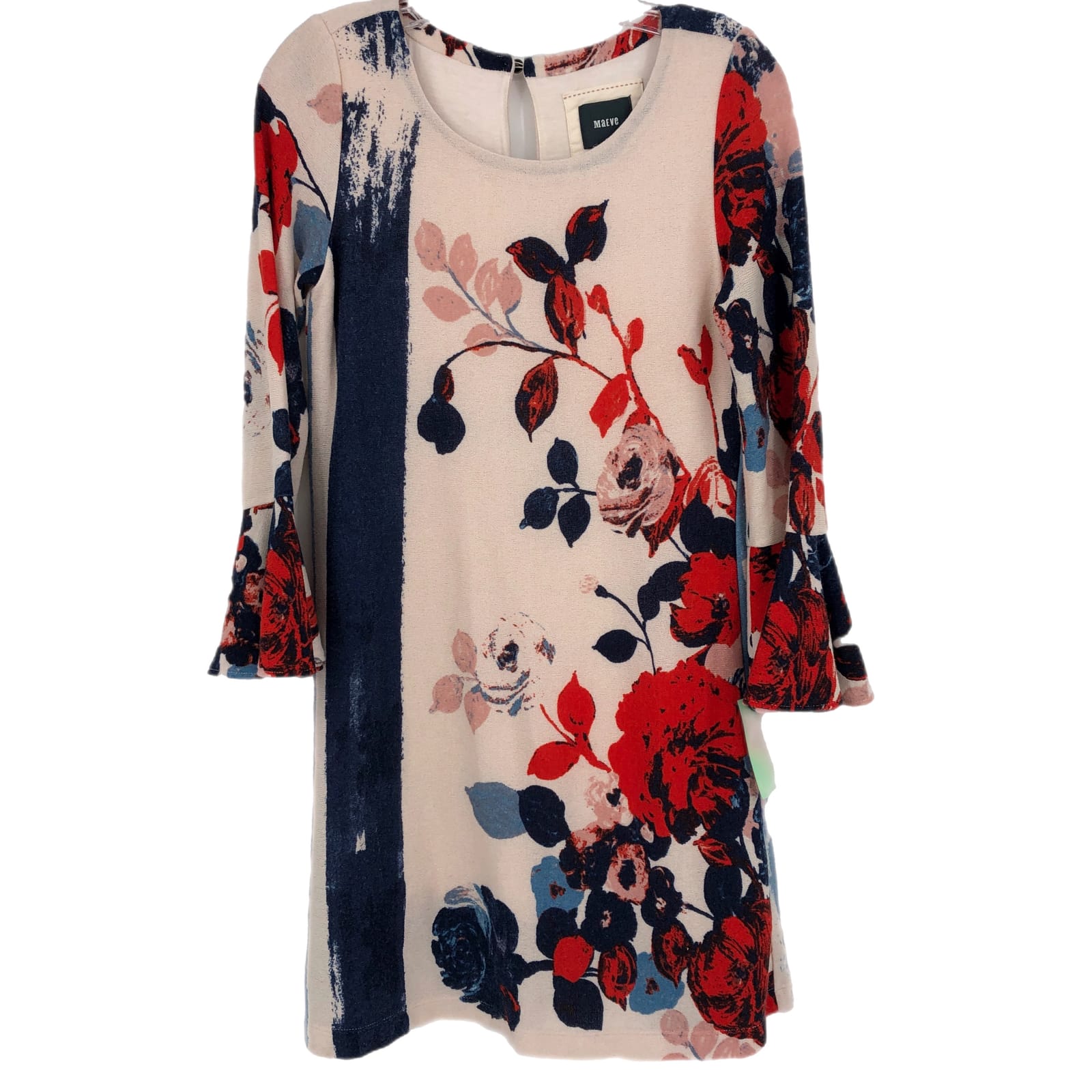 Maeve Pink & Red Floral Sweater Dress