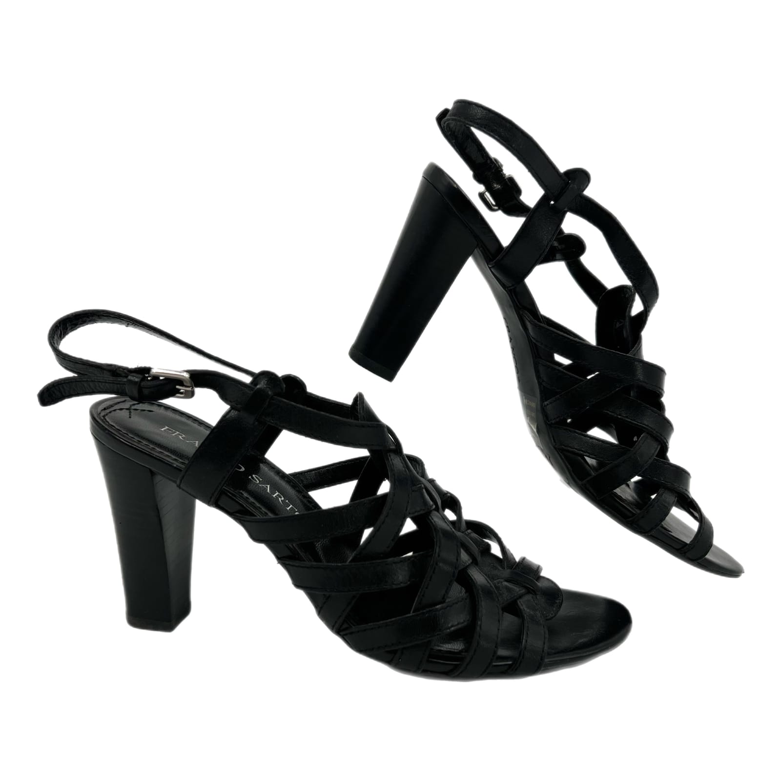 Franco Sarto Black Strappy High-Heeled Sandals