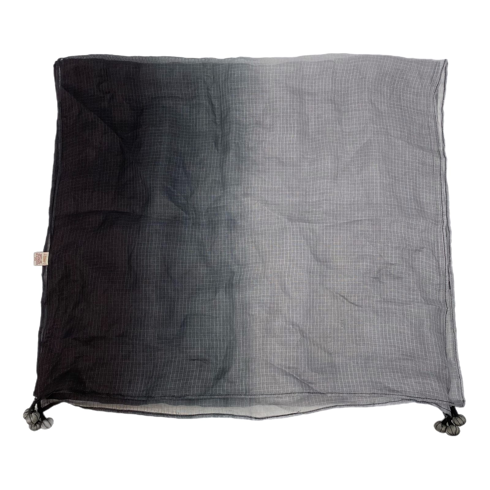 Fabindia Black Gray Ombré Silk Scarf