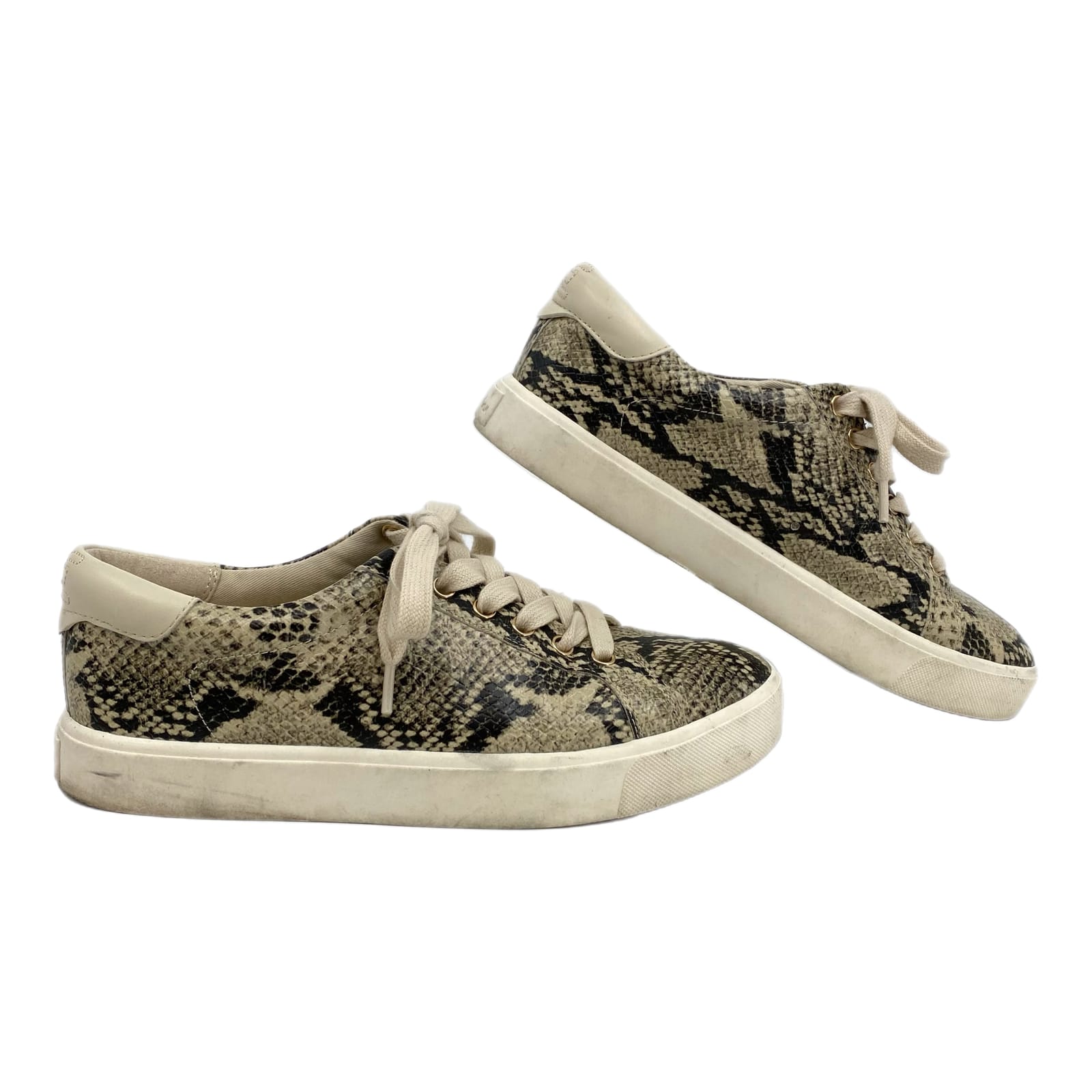 Sam Edelman Beige Snakeskin Print Sneakers