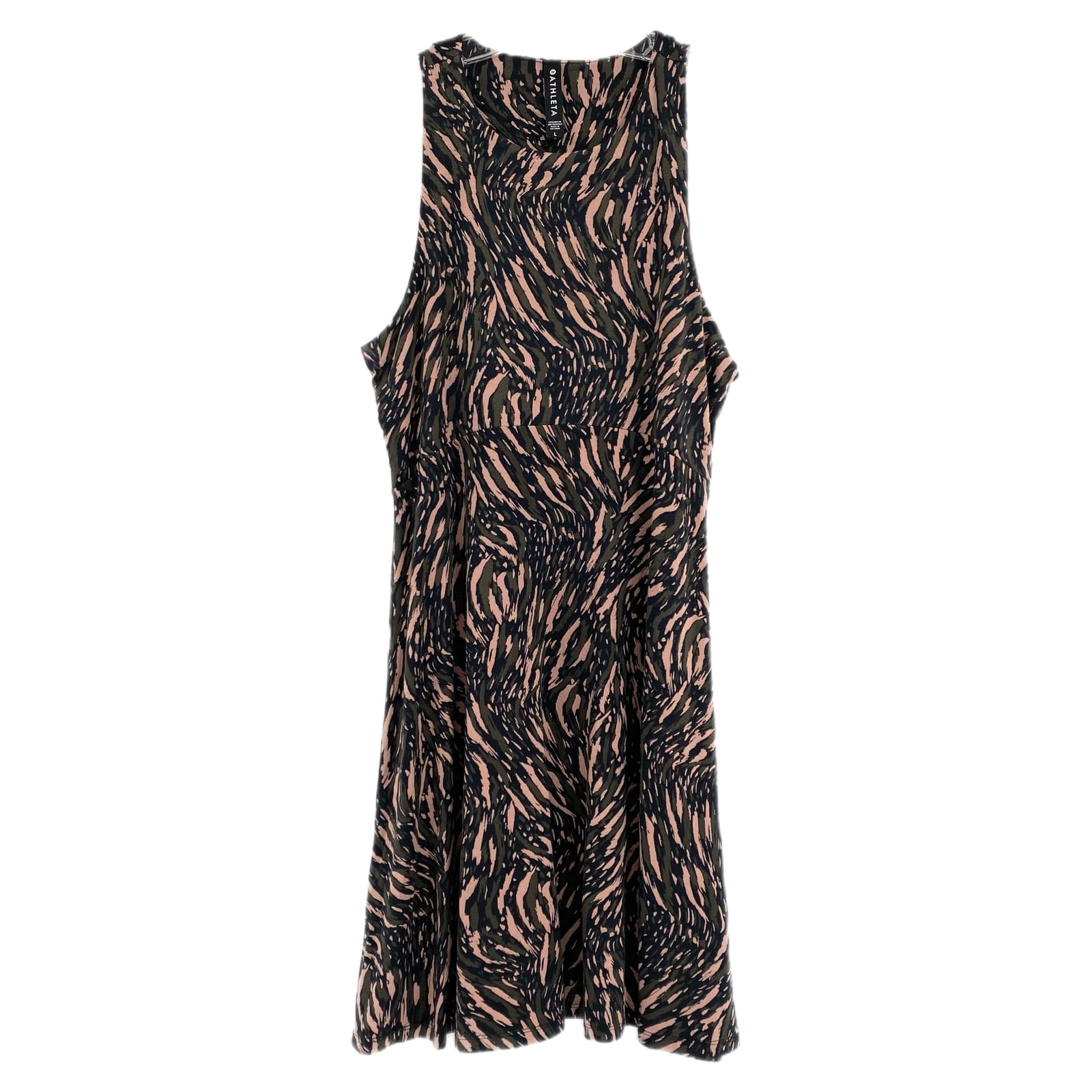 Athleta Black Green Santorini Patterned Mini Dress