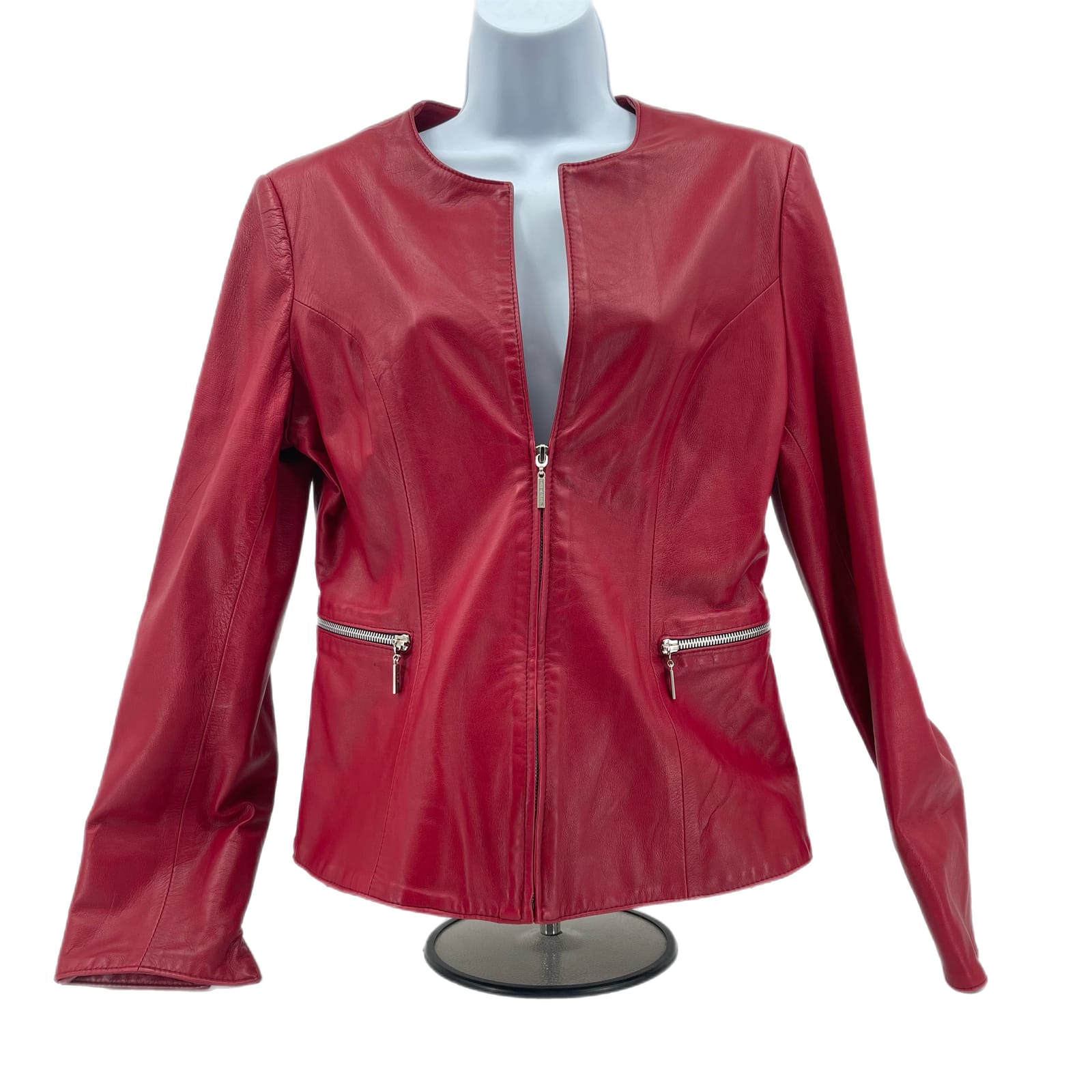 Fashionable Red & Tan Leather Jacket