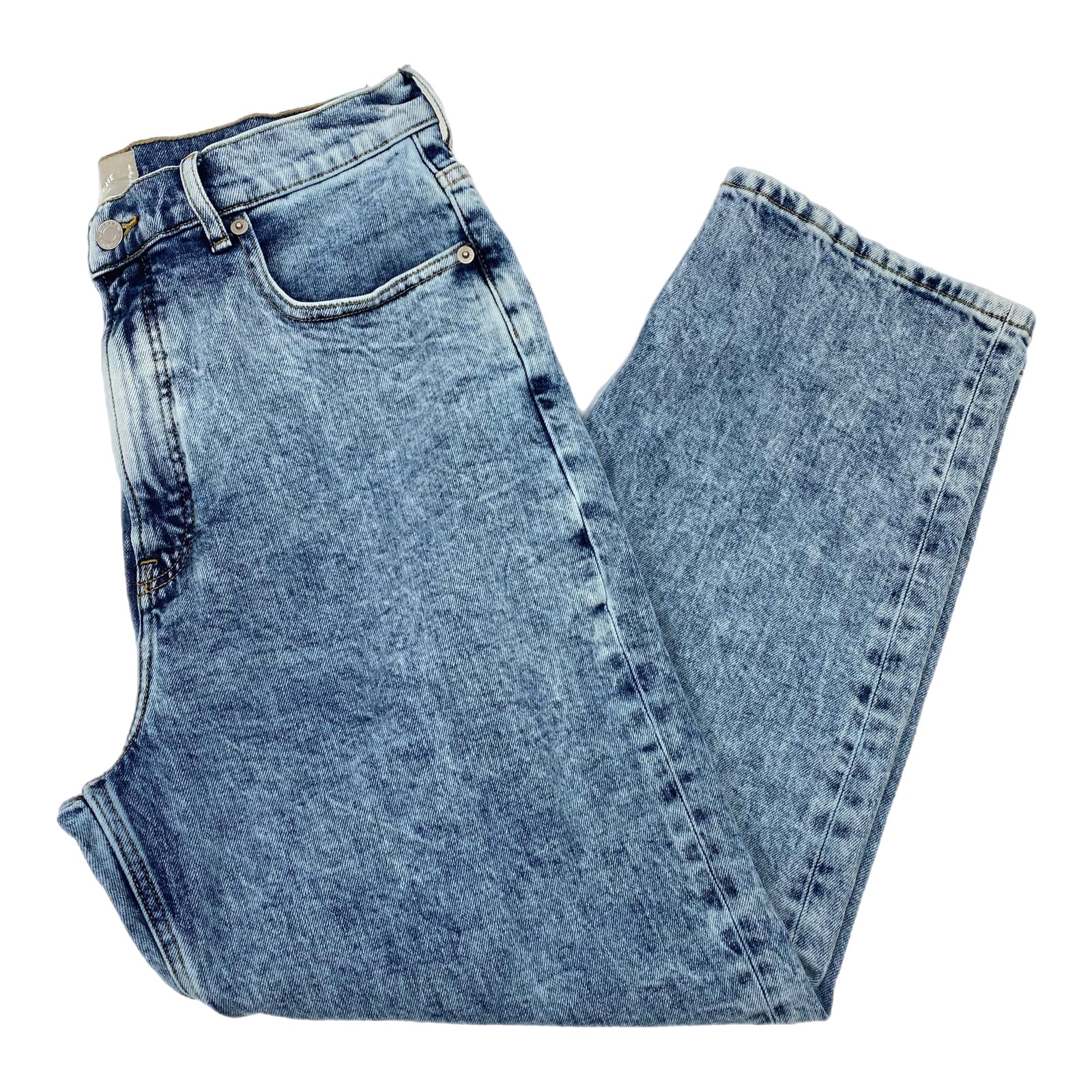 Everlane Blue Acid Wash High Rise Straight Leg Jeans