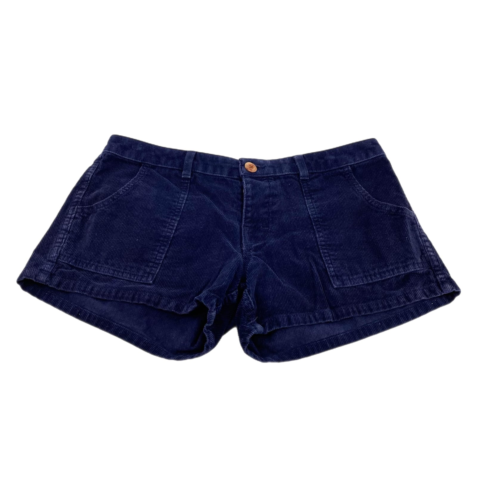 Birdwell Navy Corduroy High Waist Beach Shorts