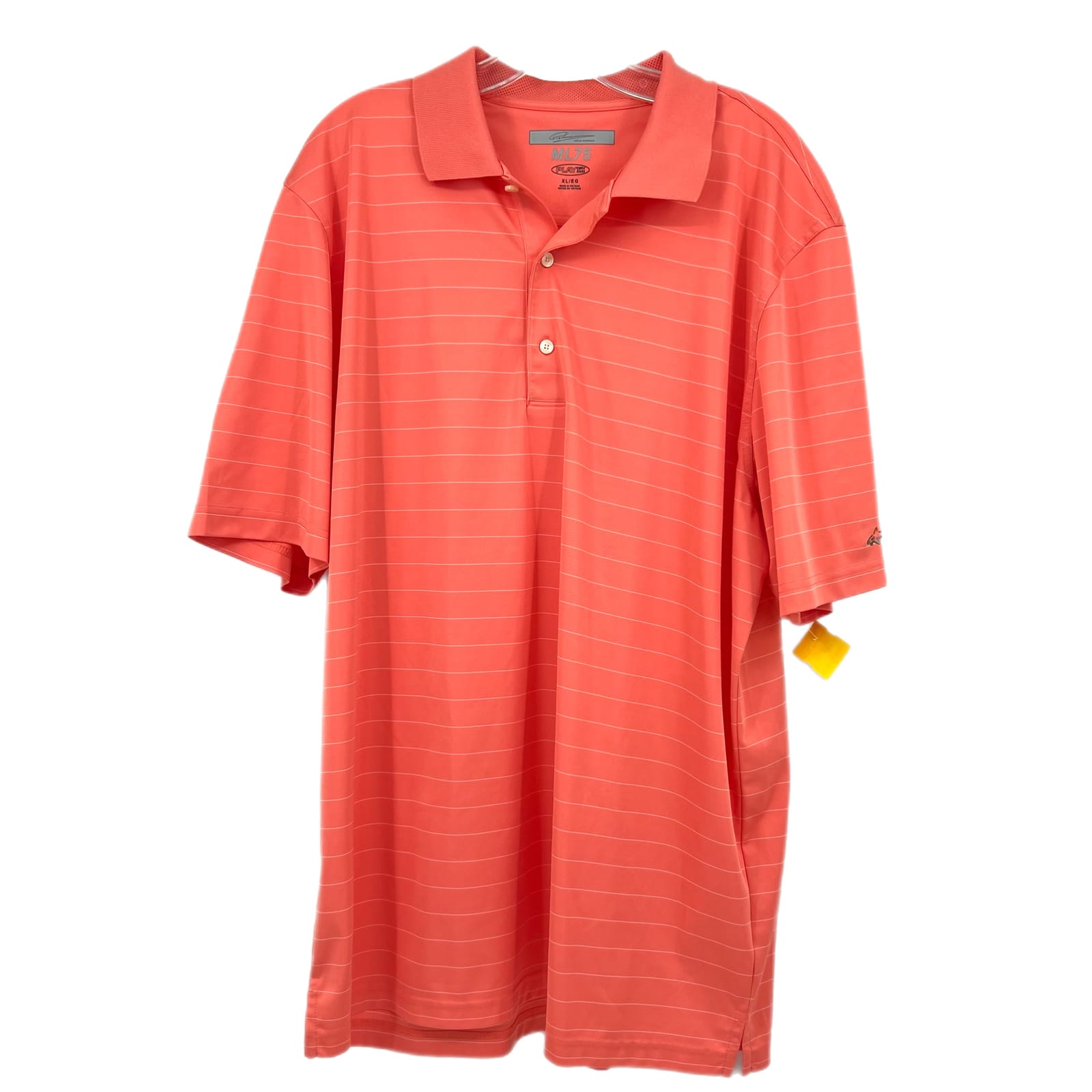 Greg Norman Pink Striped Short Sleeve Polo