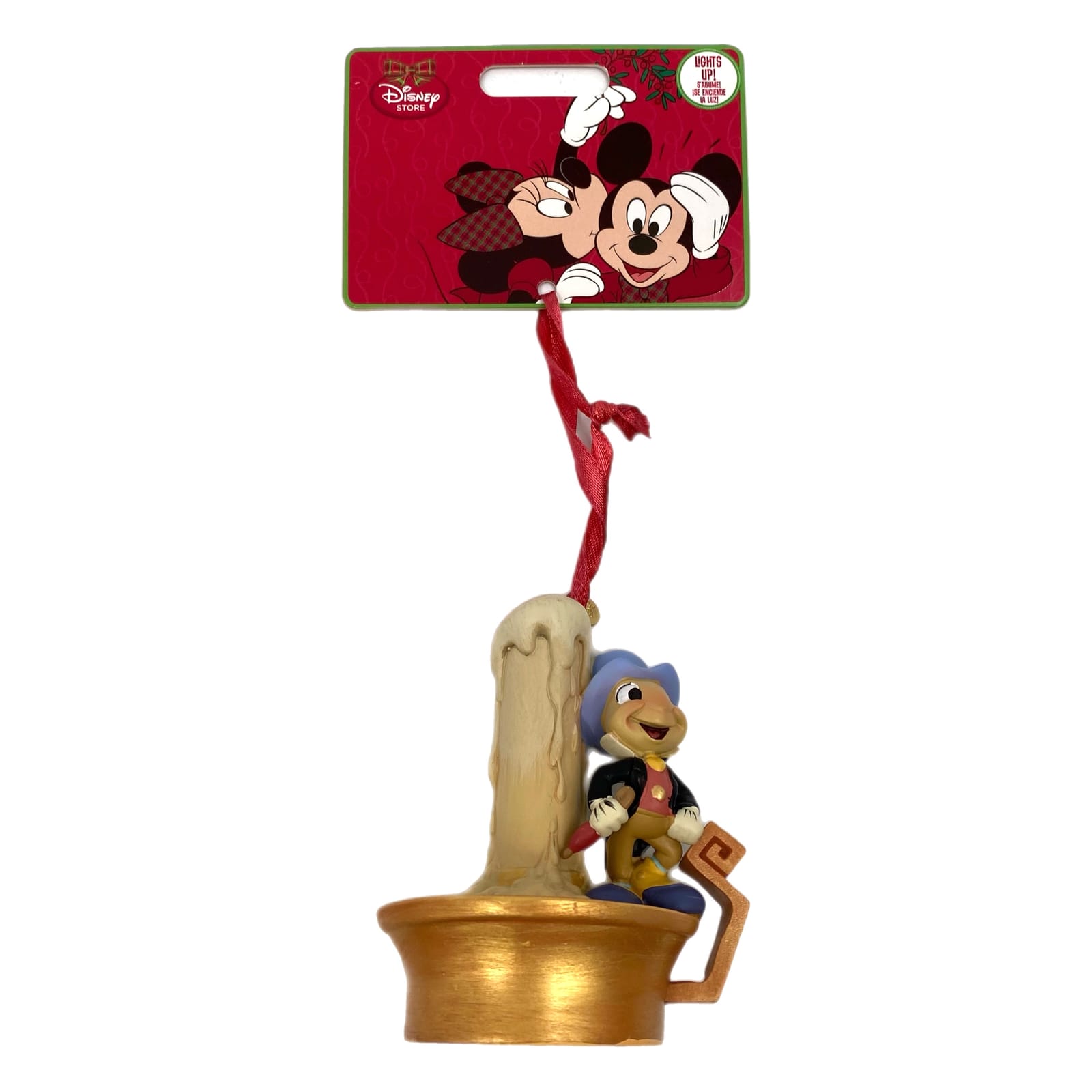 Disney Gold Jiminy Cricket Light Up Candle Ornament