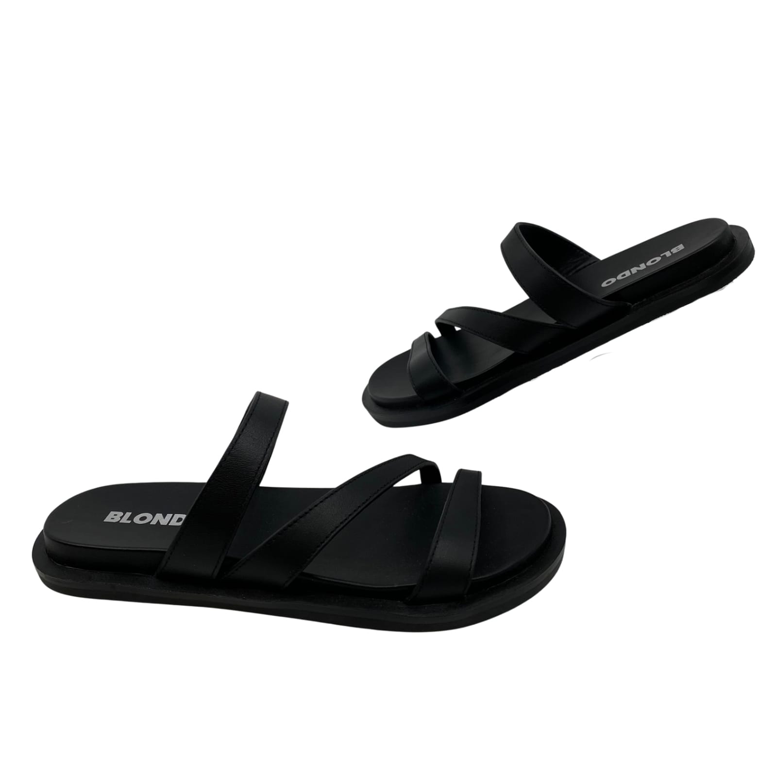 Blondo Black Leather Open Toe Sandals