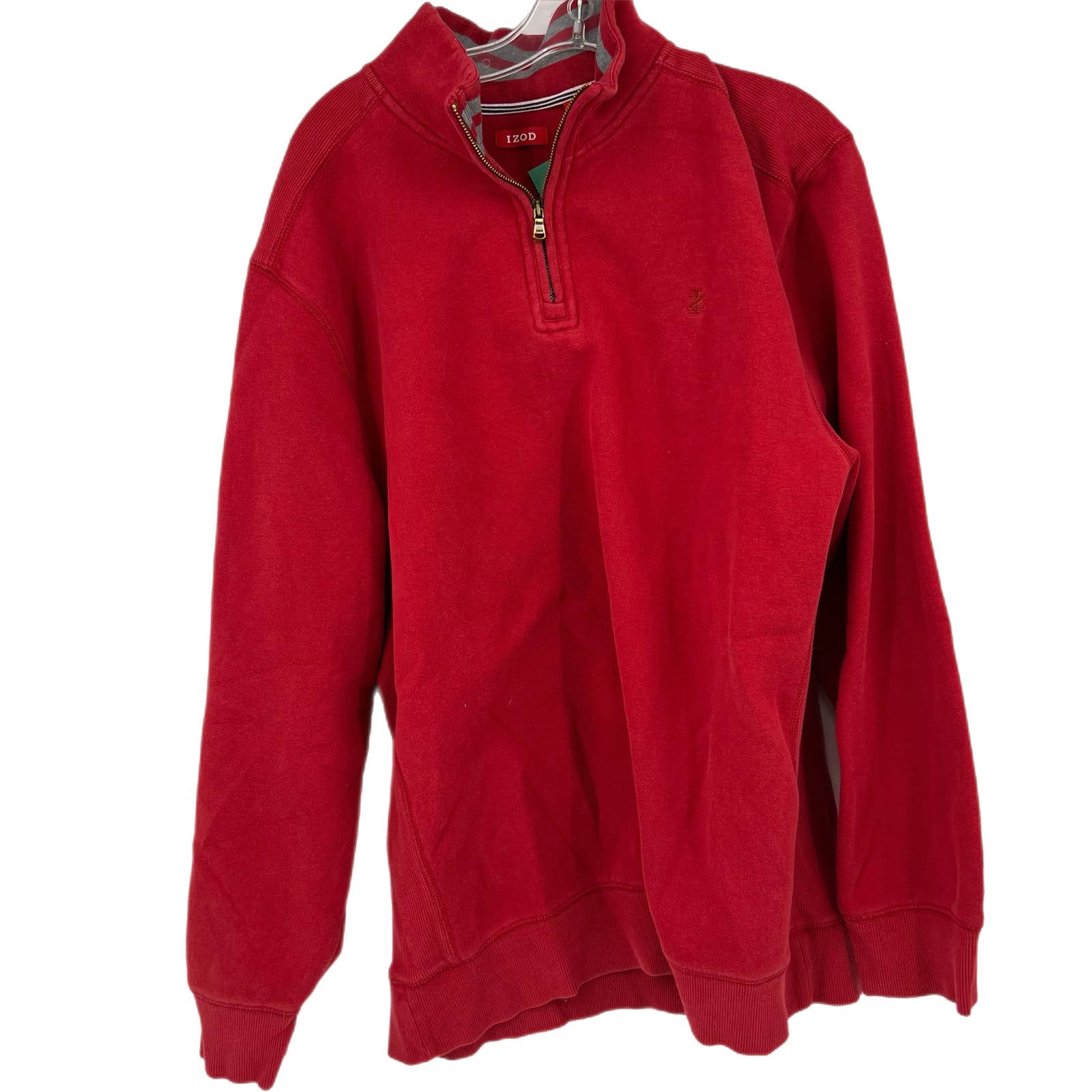 Izod Red Cotton Quarter Zip Jacket