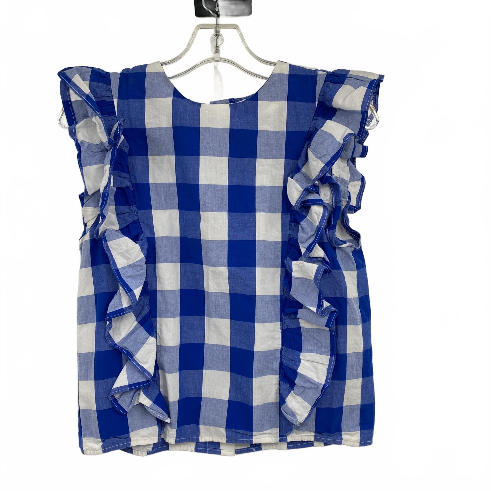 Whit Two Blue/White Gingham Tank Top