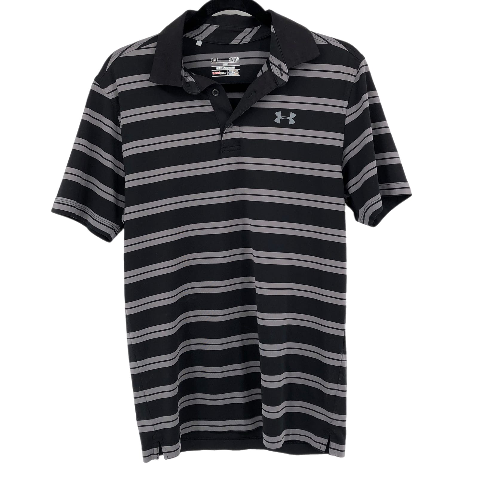 Under Armour Gray & Black Striped Polo