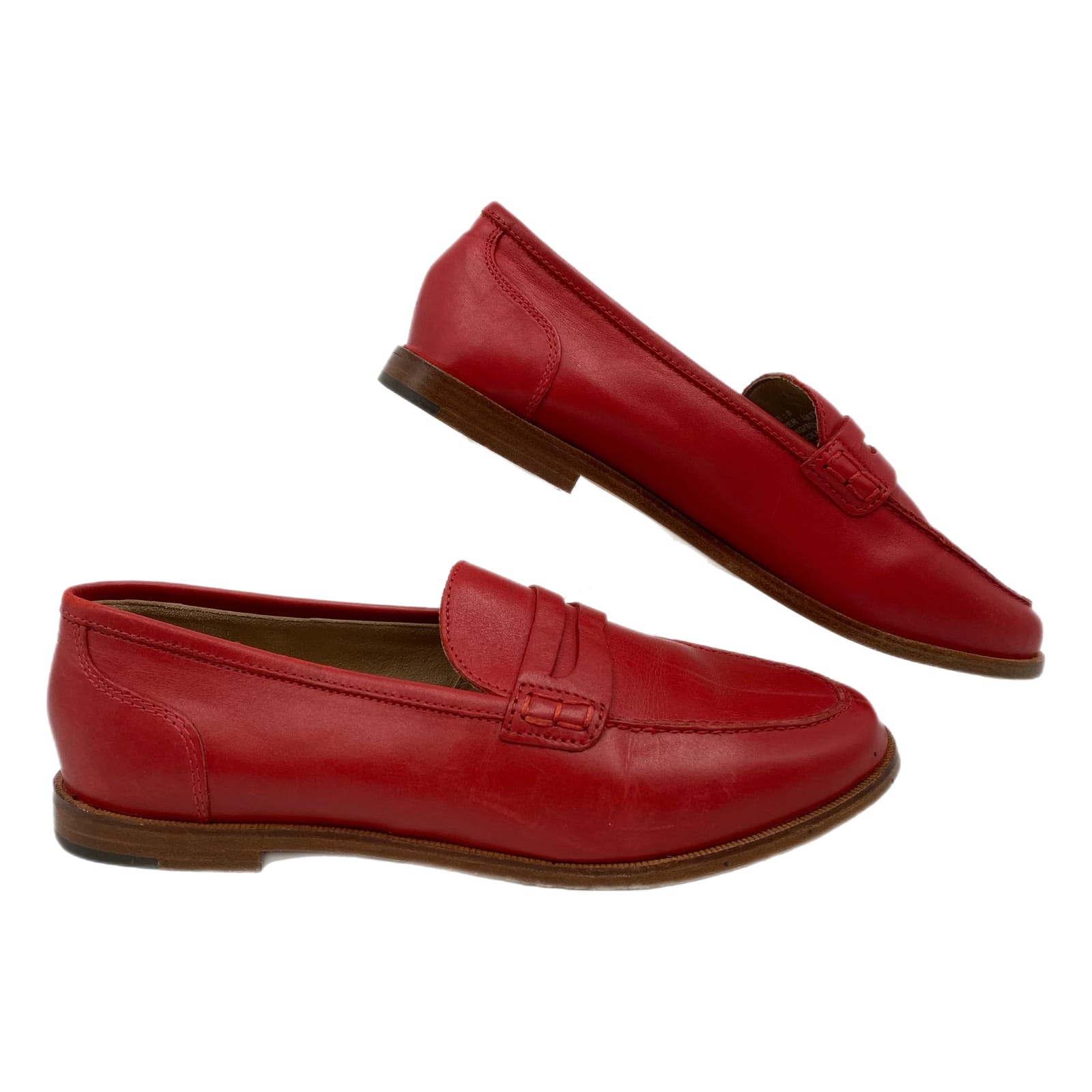 J. Crew Red Leather Loafers