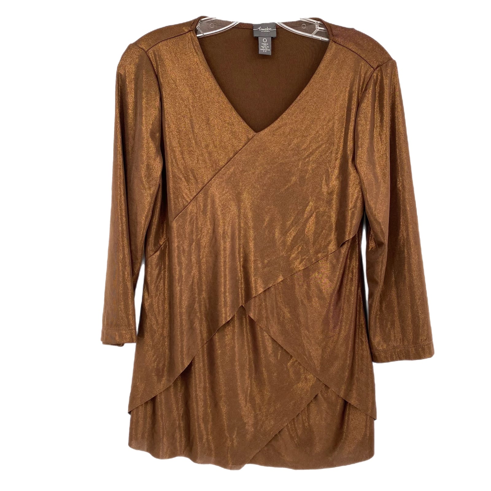 Chico's Brown Long Sleeve Tunic Blouse