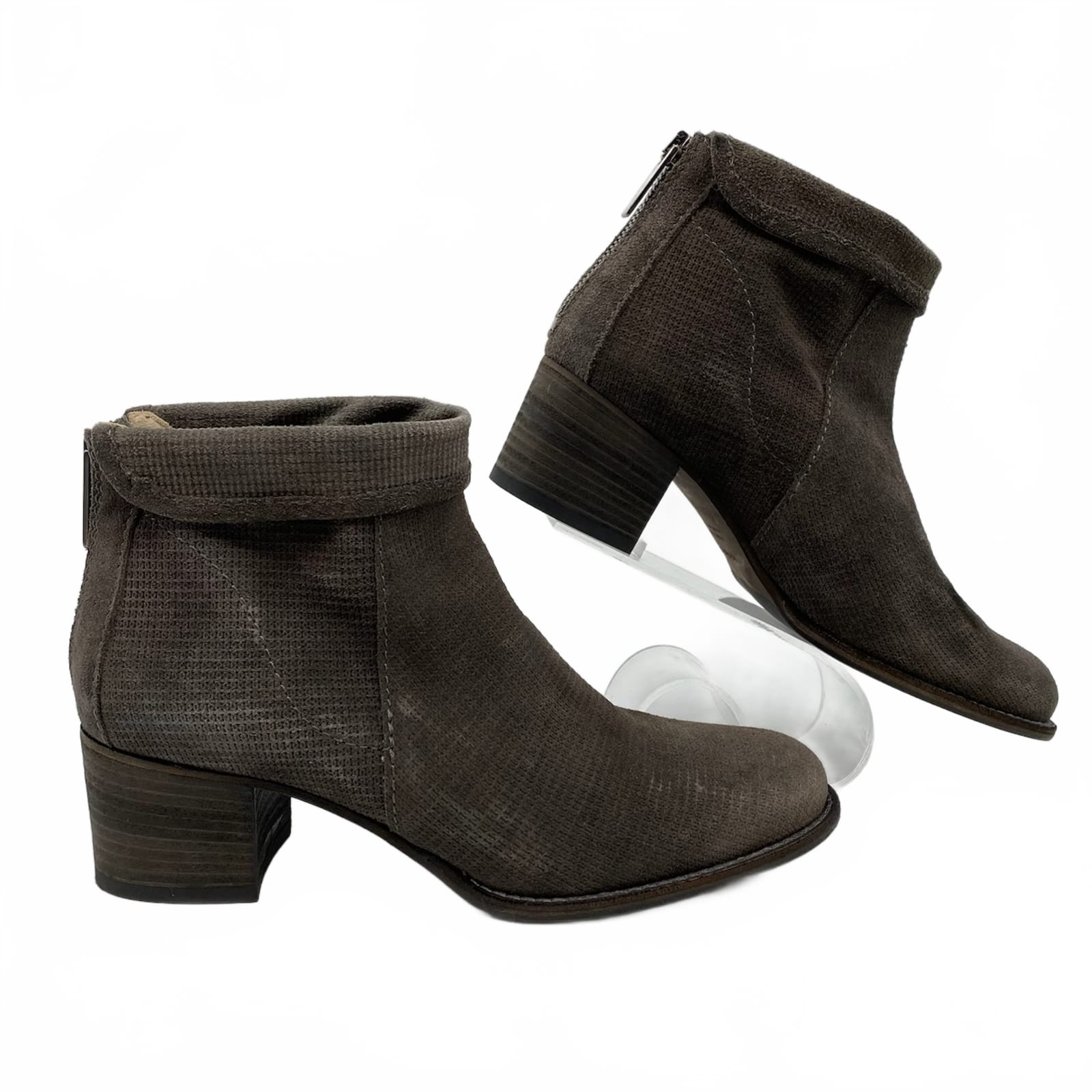 Aquatalia Gray Leather Ankle Boots