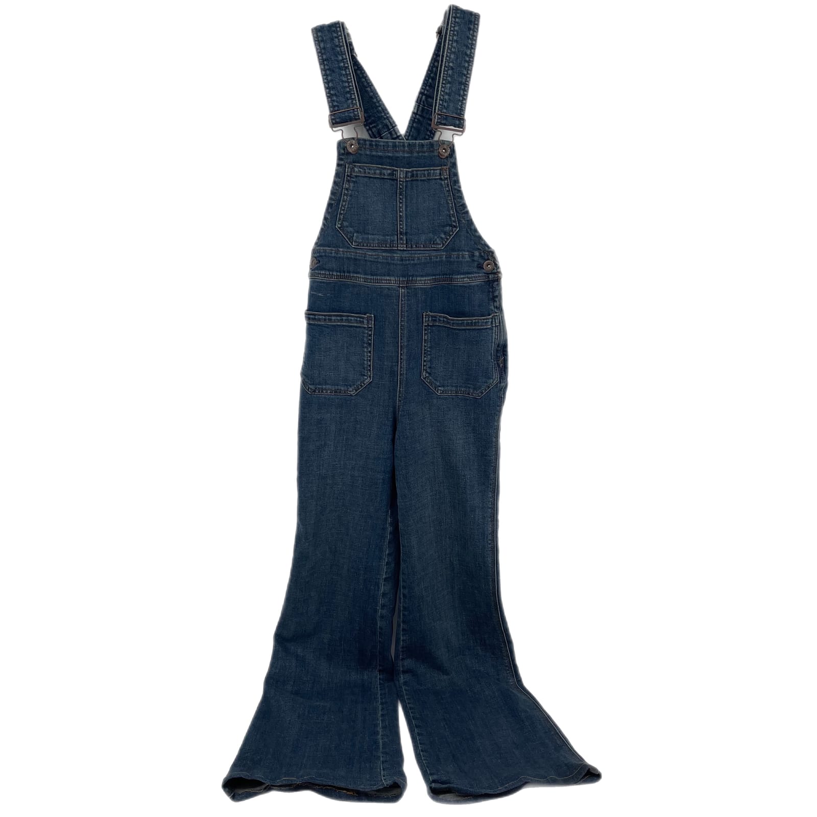 Free People Blue Solid Overalls Jumpsuit
