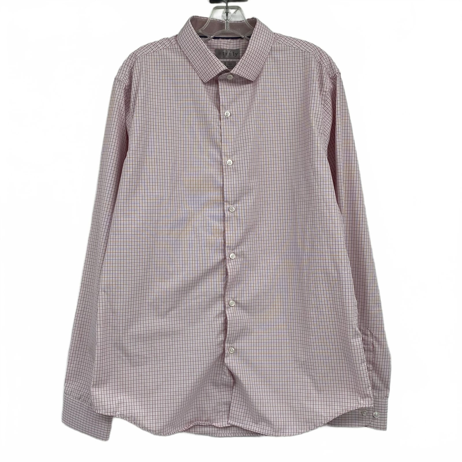 Truly White Red Plaid Button Down Shirt