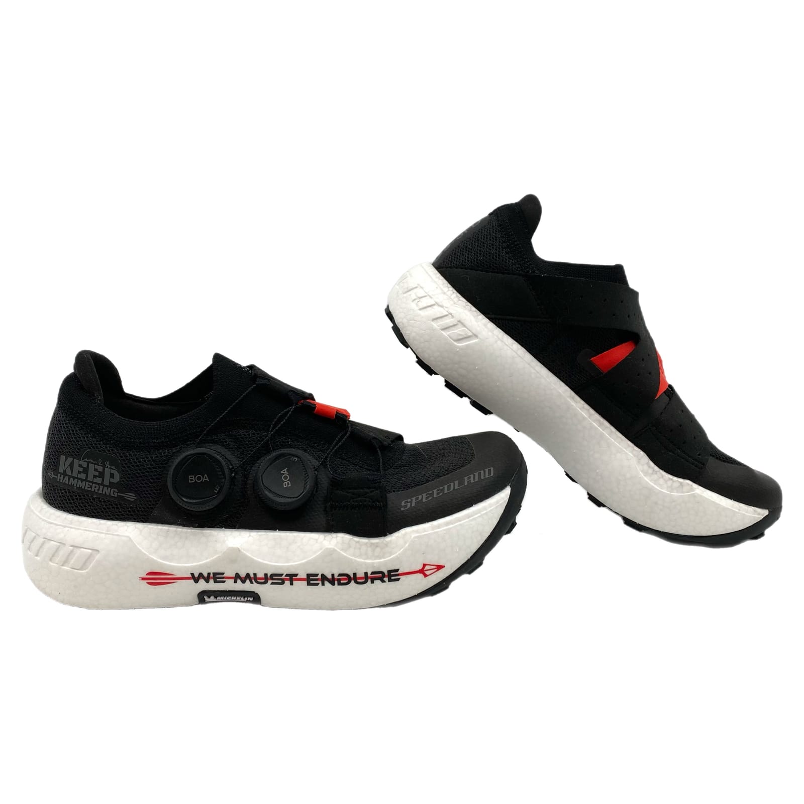 Speedland Black Red Trail Running Sneakers