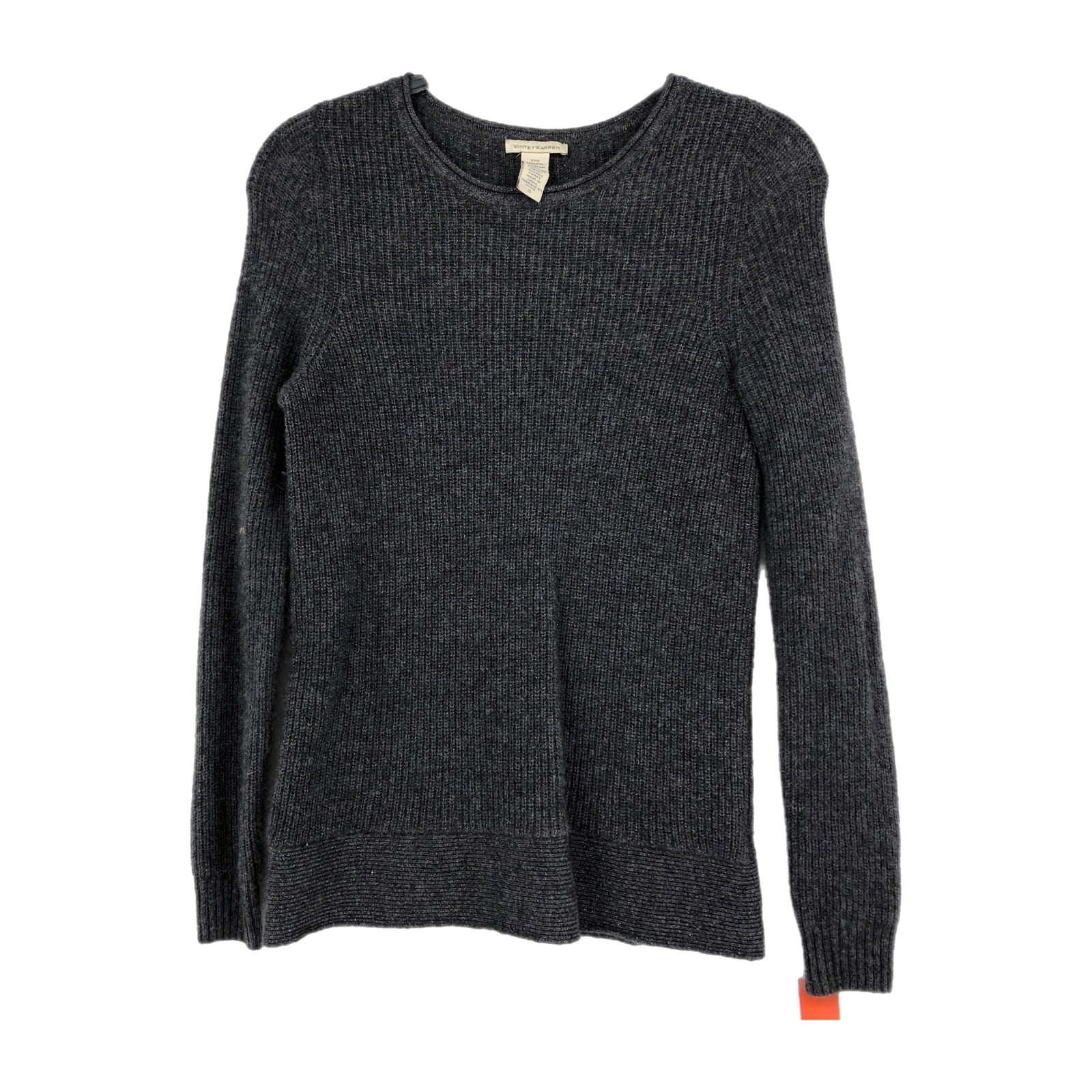 White + Warren Gray Cashmere Blend Sweater