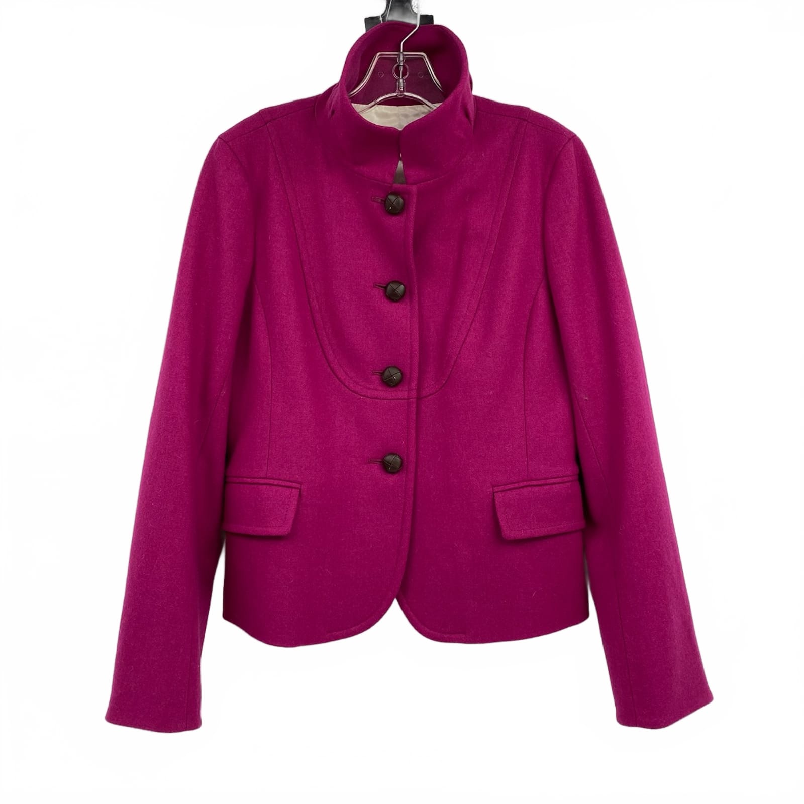 J. Crew Pink Wool Blend Button Up Coat